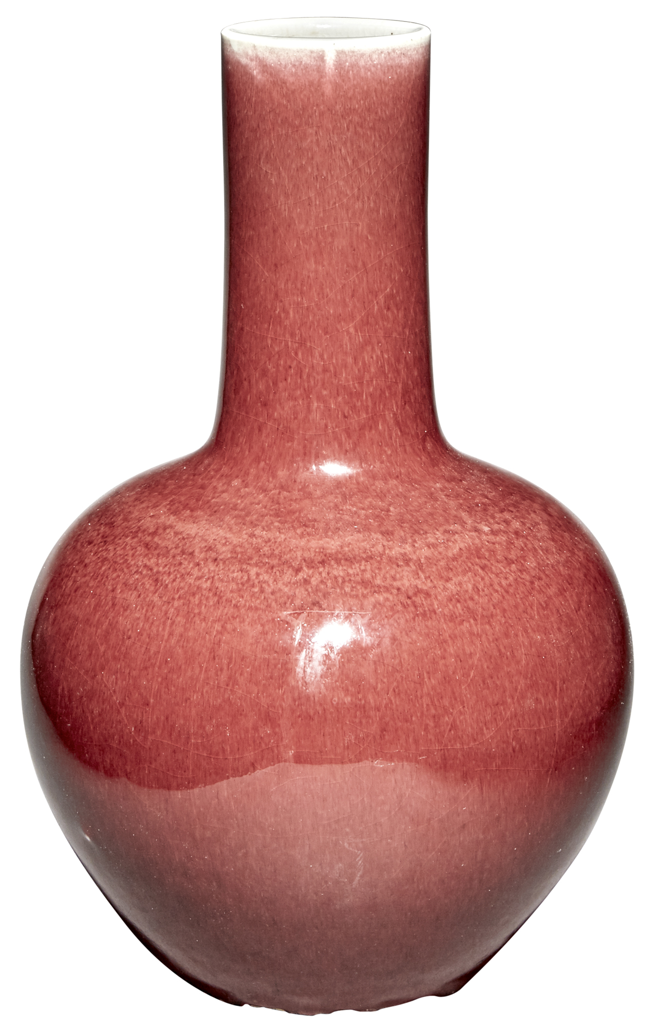 Lot image - A Chinese Oxblood Glazed Porcelain Bottle Vase