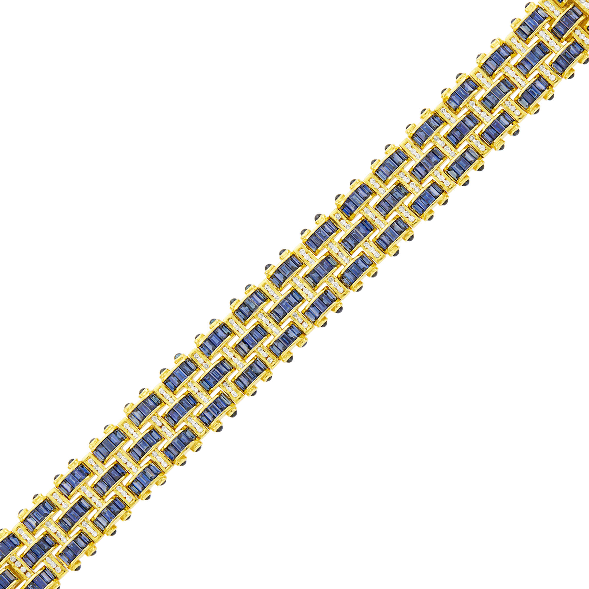 Lot image - Gold, Sapphire and Diamond Bracelet