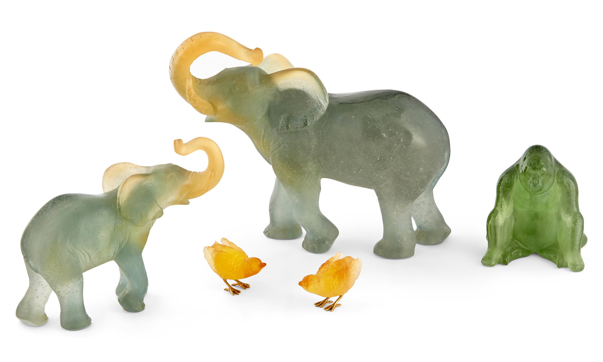 Lot image - Group of Daum Pâte de Verre Figures of Animals