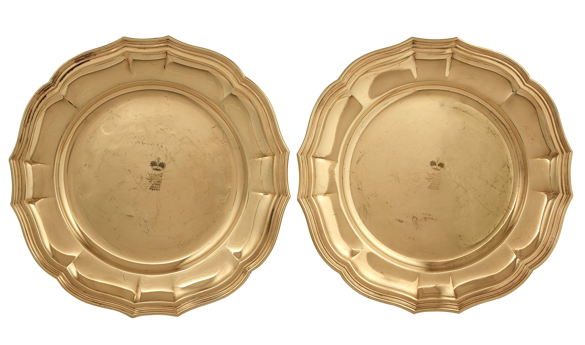Lot image - Pair of Tiffany Silver-Gilt Chargers