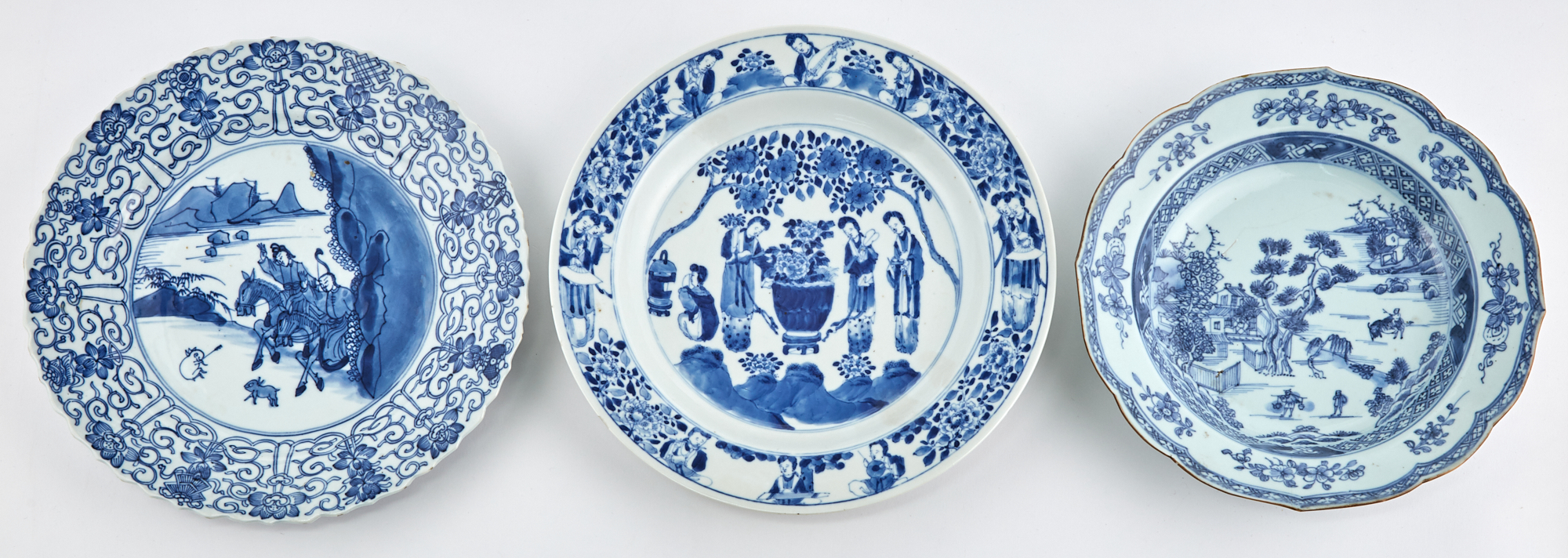 Lot image - Three Chinese Blue and White Porcelain Plates