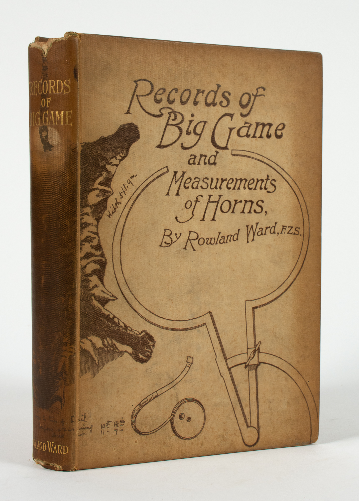 Lot image - [HUNTING]  WARD, ROWLAND. Records of Big Game, Containing an Account of Their Distribution, Descriptions of Species, Lengths, and Weights, Measurements of Horns and Field Notes for the Use of Sportsmen and Naturalists.