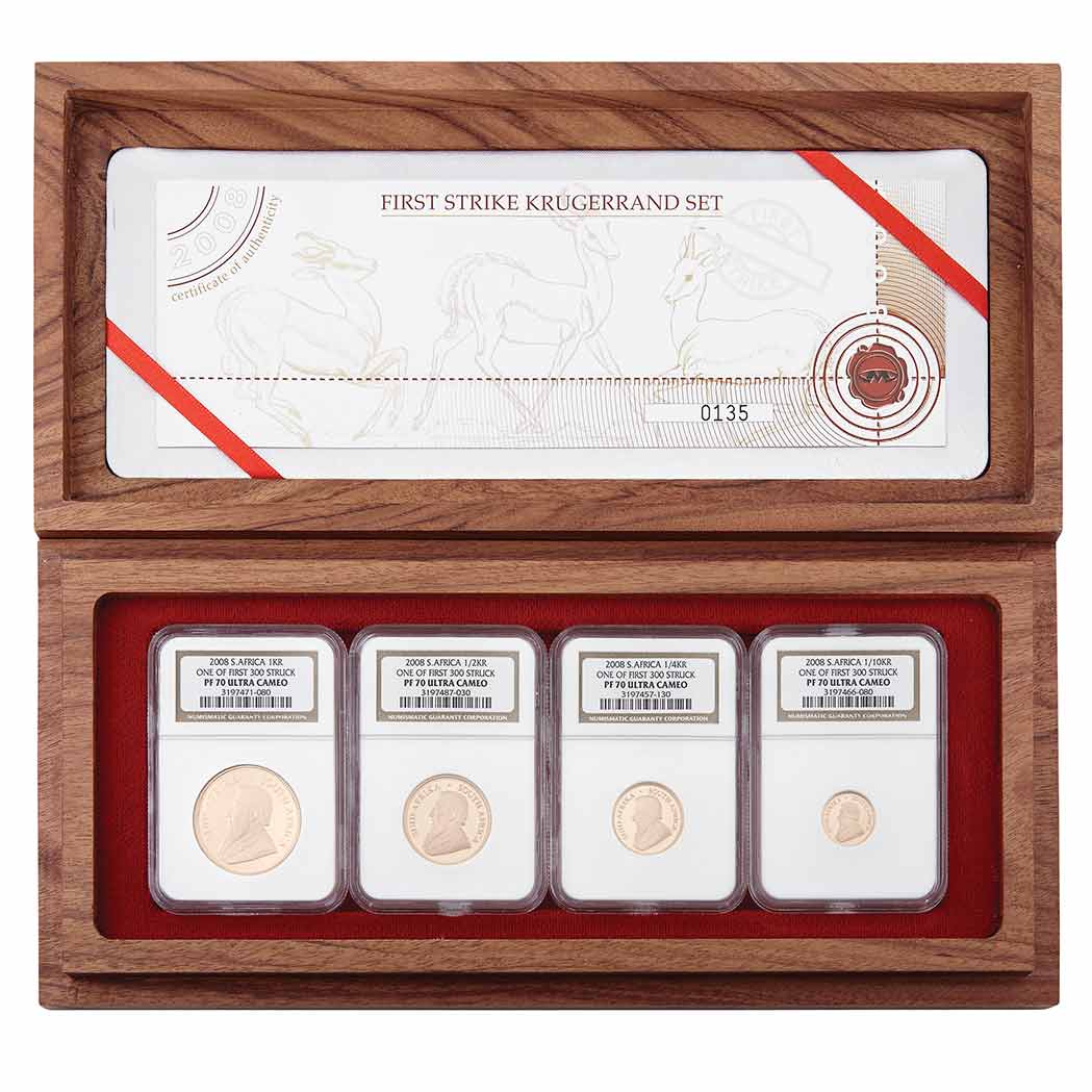 Lot image - South Africa 2008 Krugerrand PR 70 First Strike Gold Proof Set