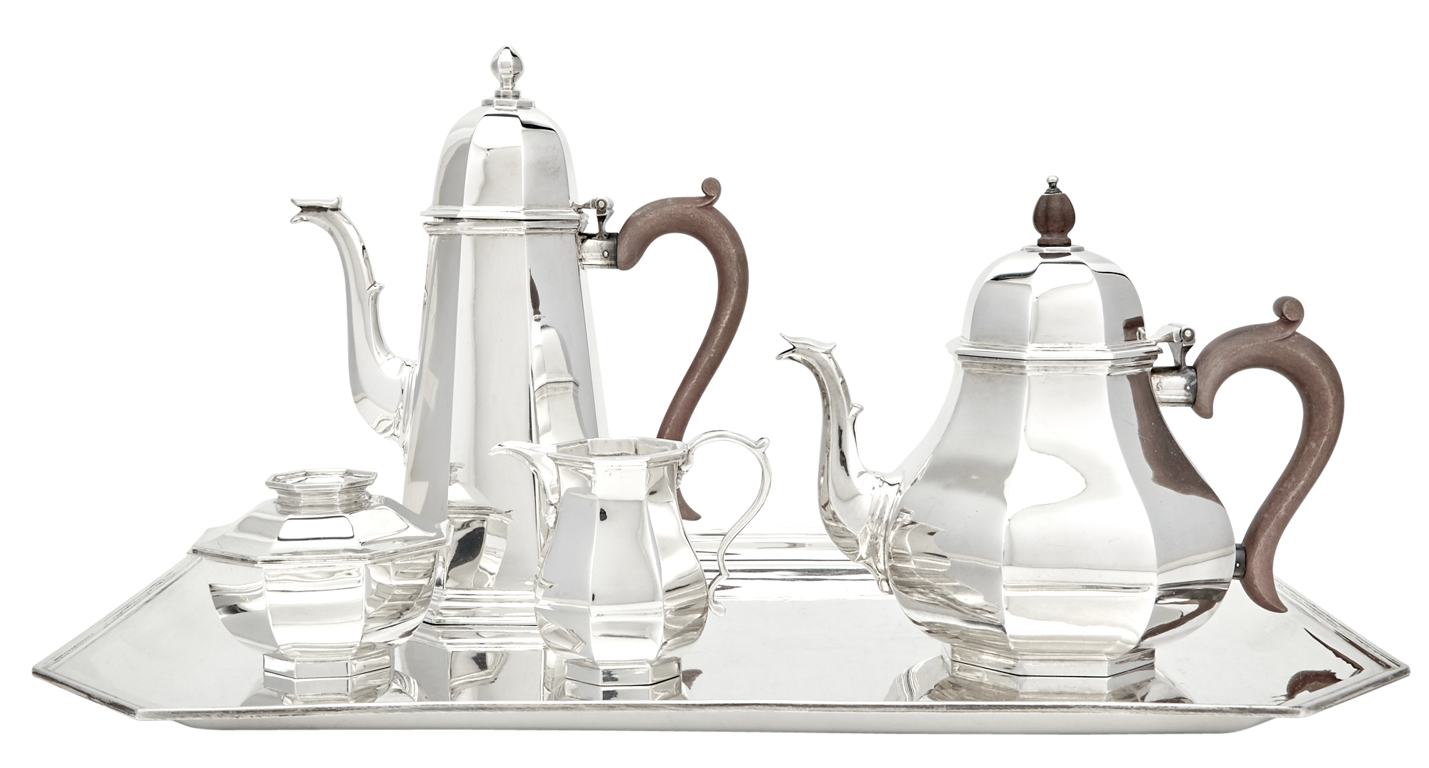 Lot image - Elizabeth II Sterling Silver Tea and Coffee Service