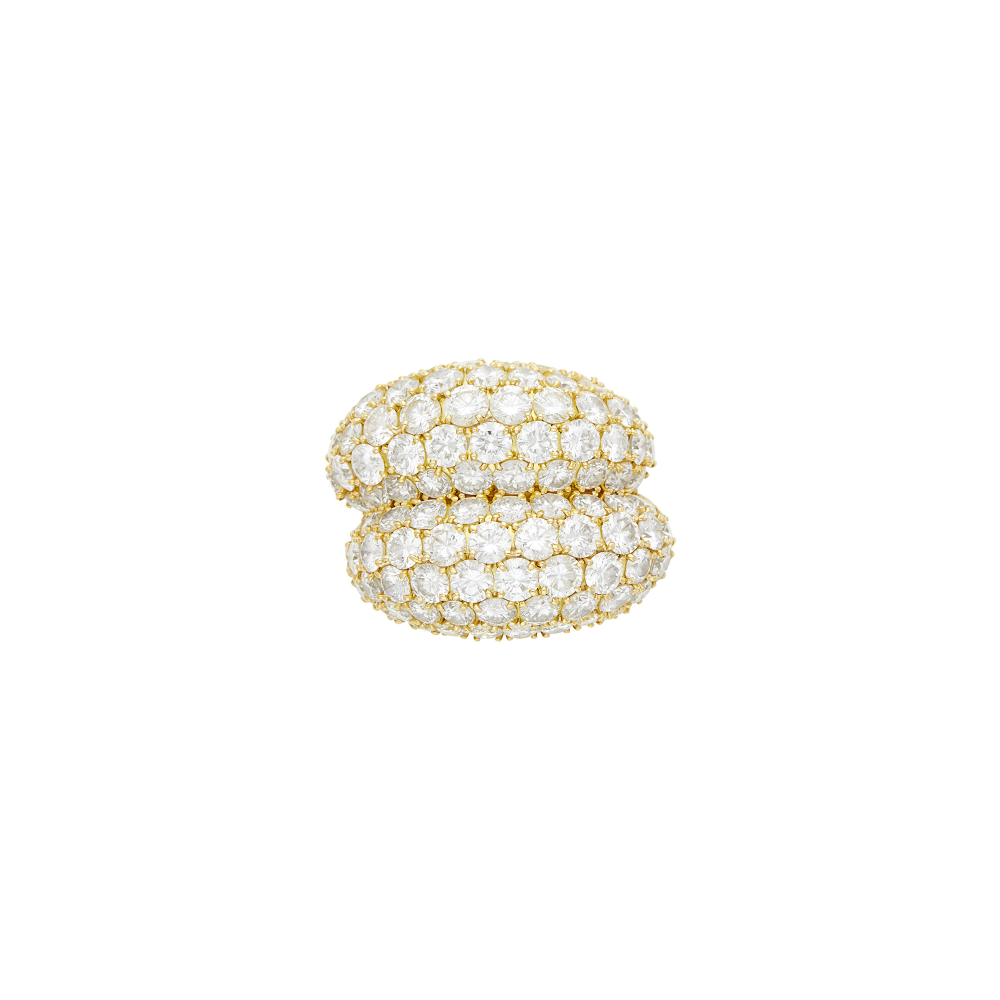 Lot image - Gold and Diamond Bombé Crossover Ring