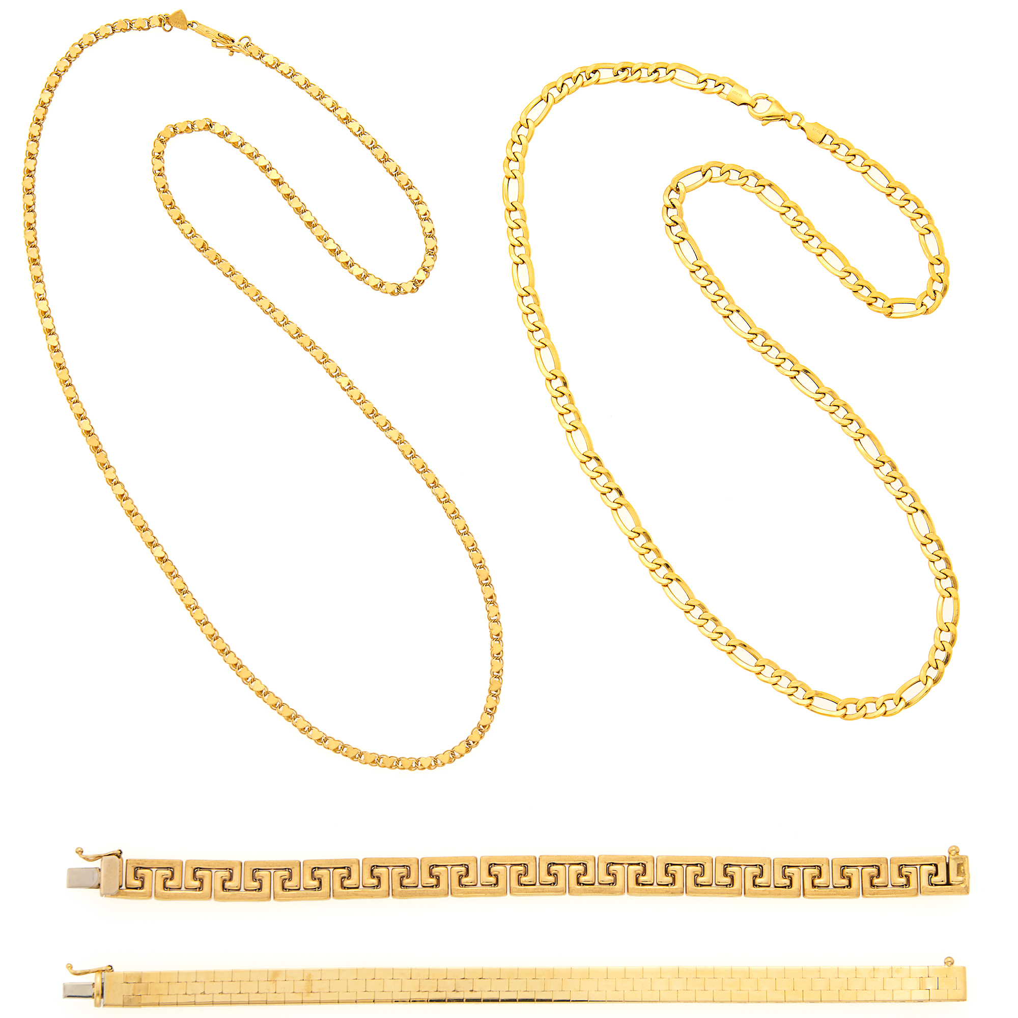 Lot image - Two Gold Bracelets and Two Necklaces