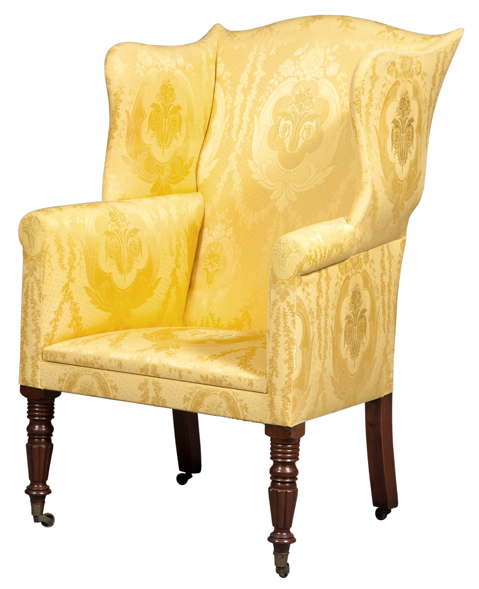 Lot image - Classical Upholstered Mahogany Easy Chair