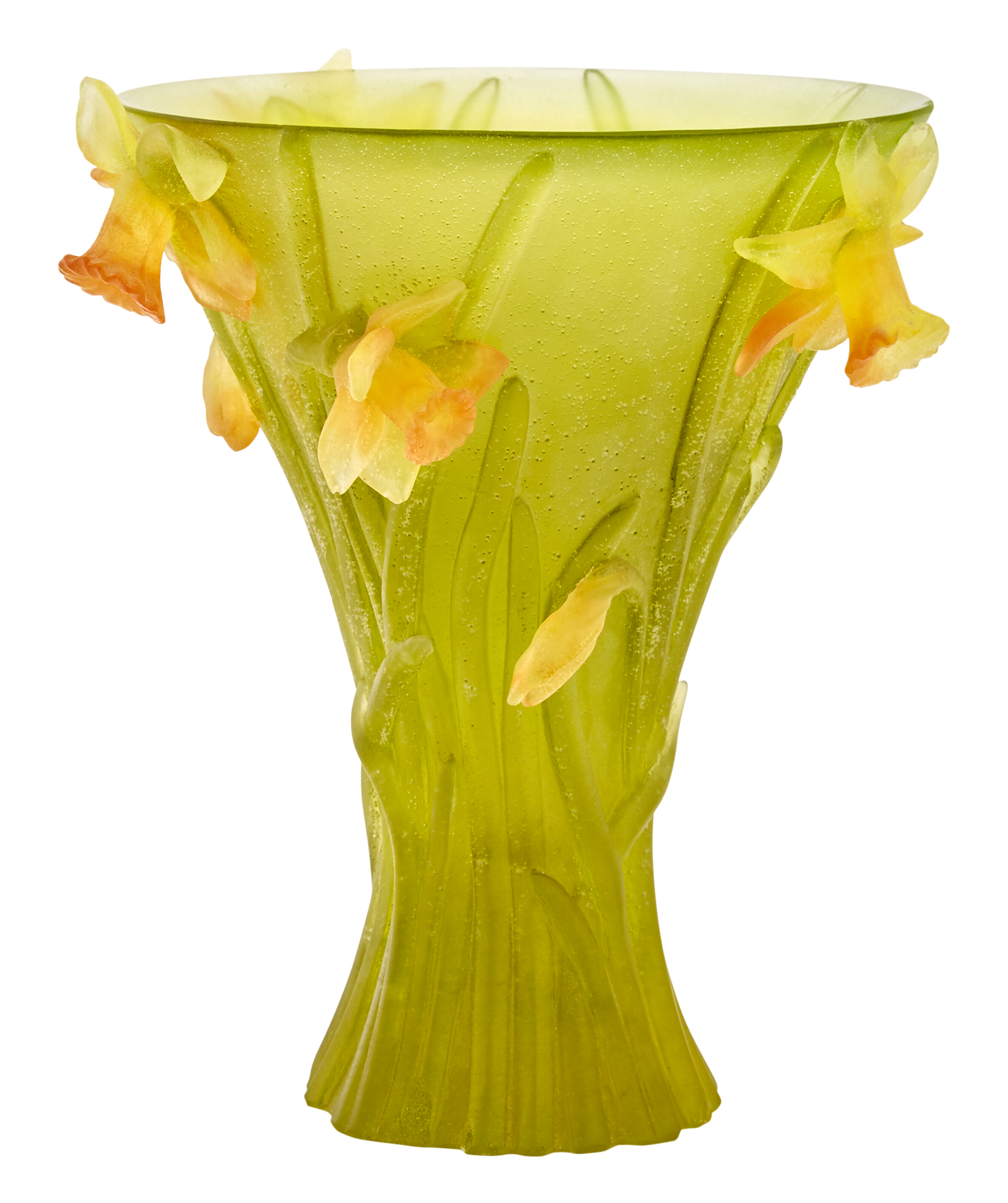 Lot image - Daum Pâte de Verre Jonquil (Daffodil) Vase