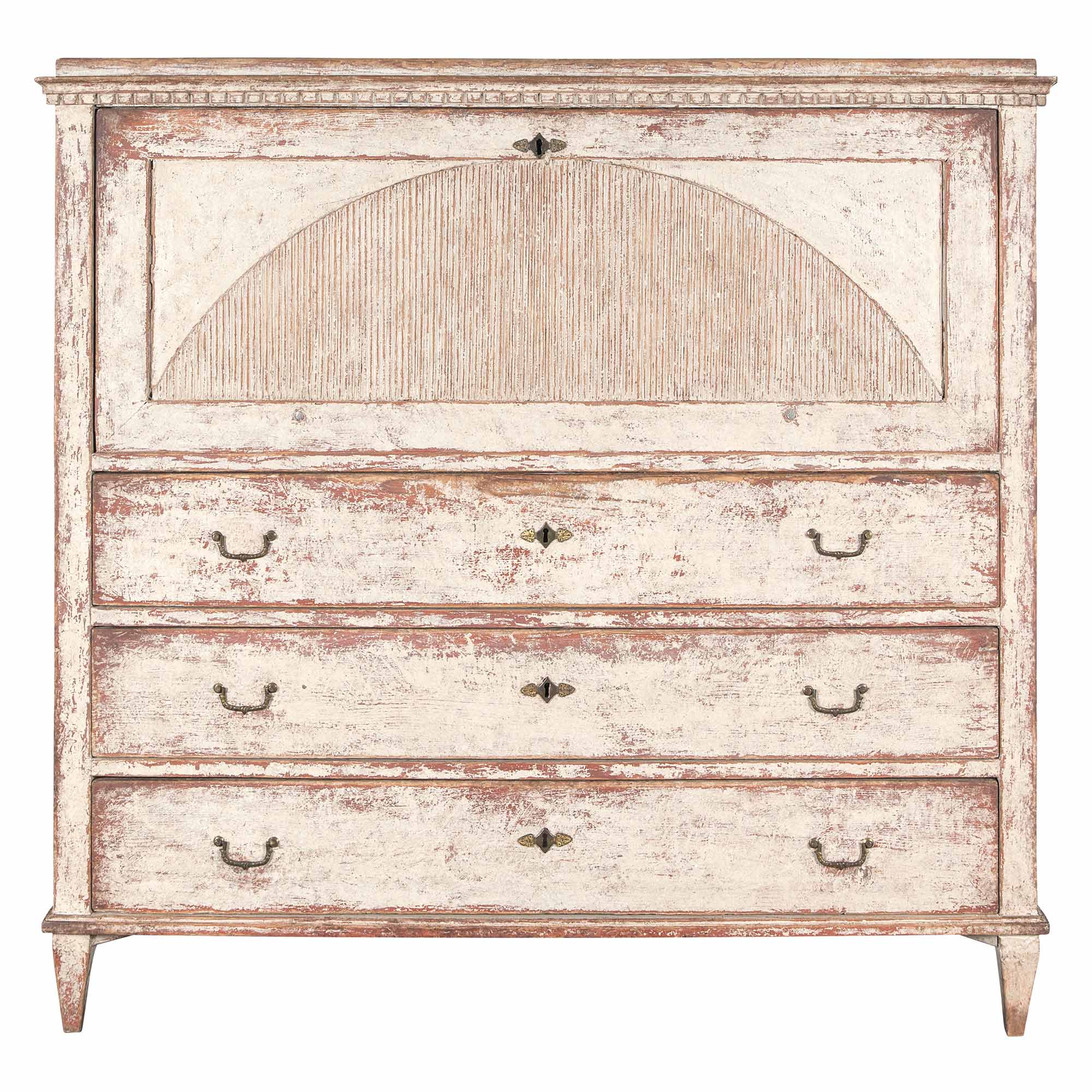 Lot image - Swedish Neoclassical Painted Secretaire à Abattant