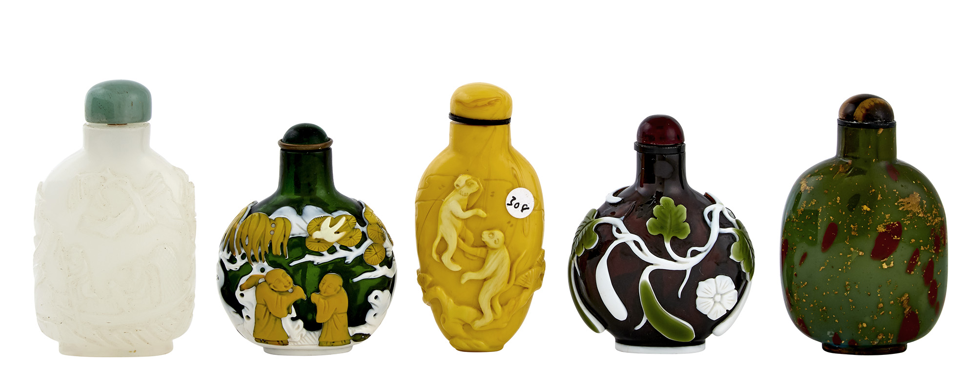 Lot image - Group of Five Chinese Snuff Bottles