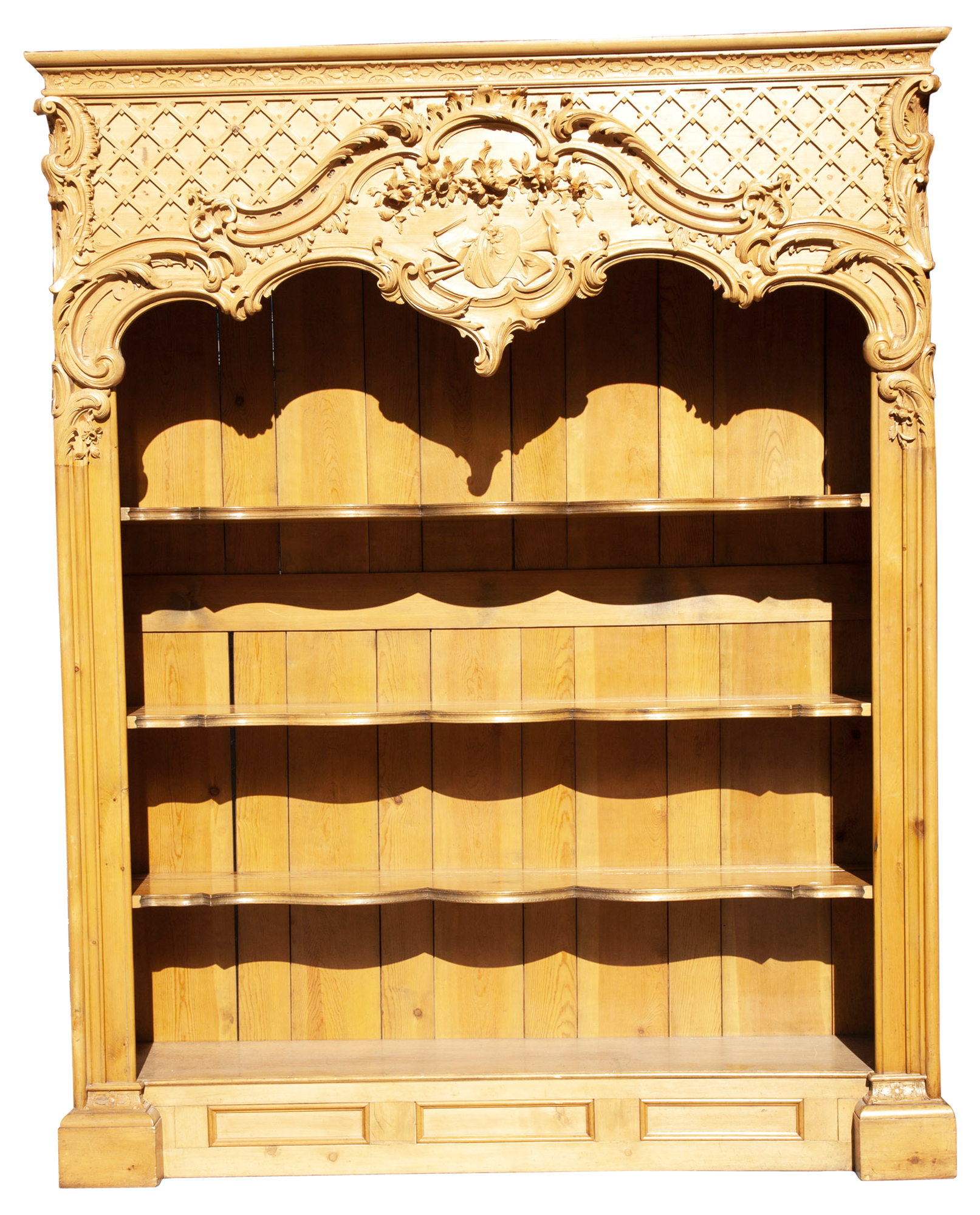 Lot image - Louis XV Style Pine Oversized Bookcase