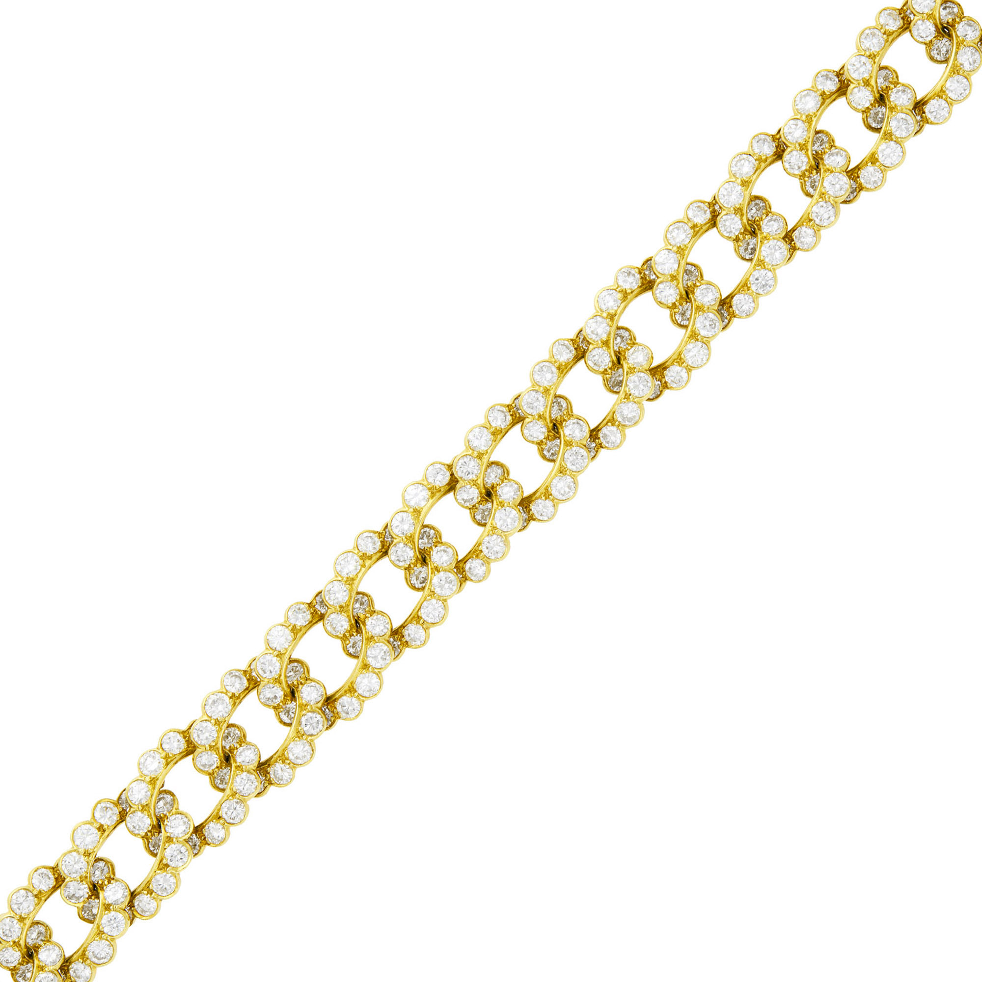 Lot image - Van Cleef & Arpels Gold and Diamond Link Bracelet