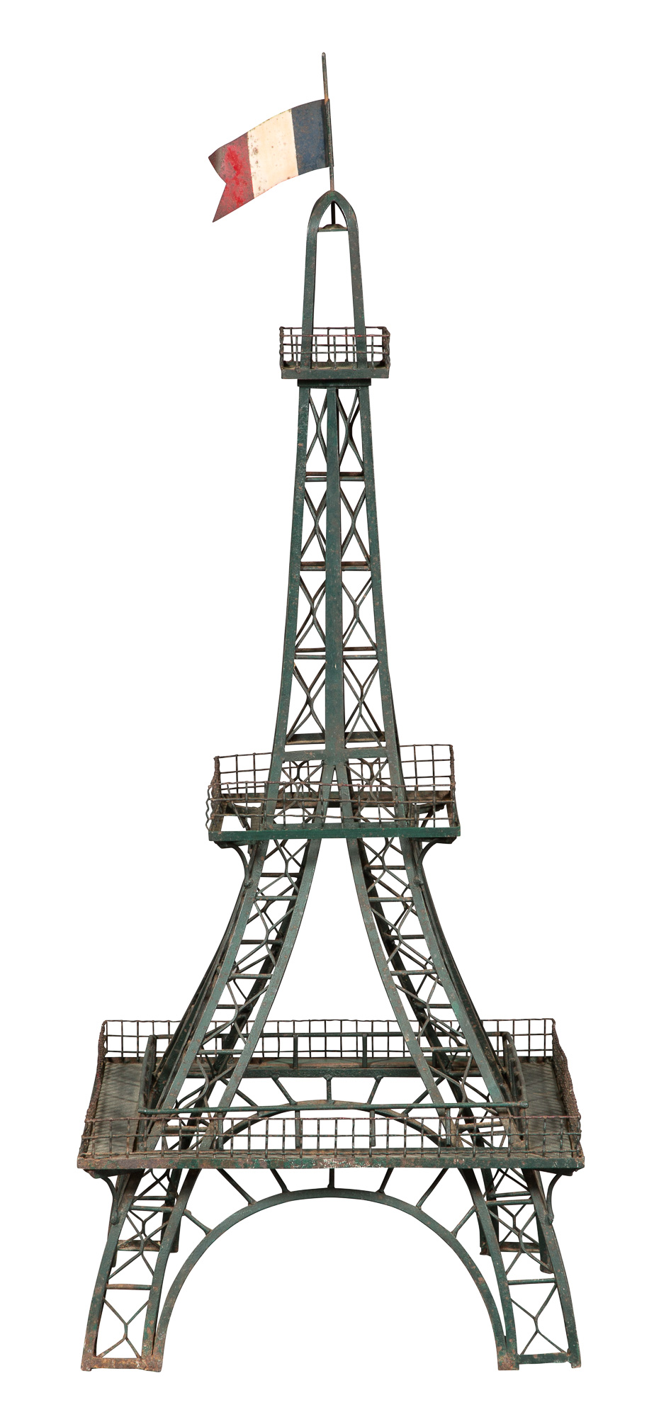 Lot image - Green-Painted Metal Model of the Eiffel Tower