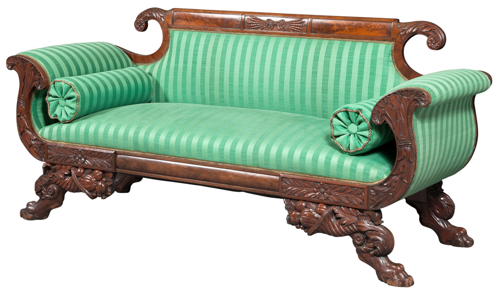 Lot image - Classical Mahogany Upholstered Settee