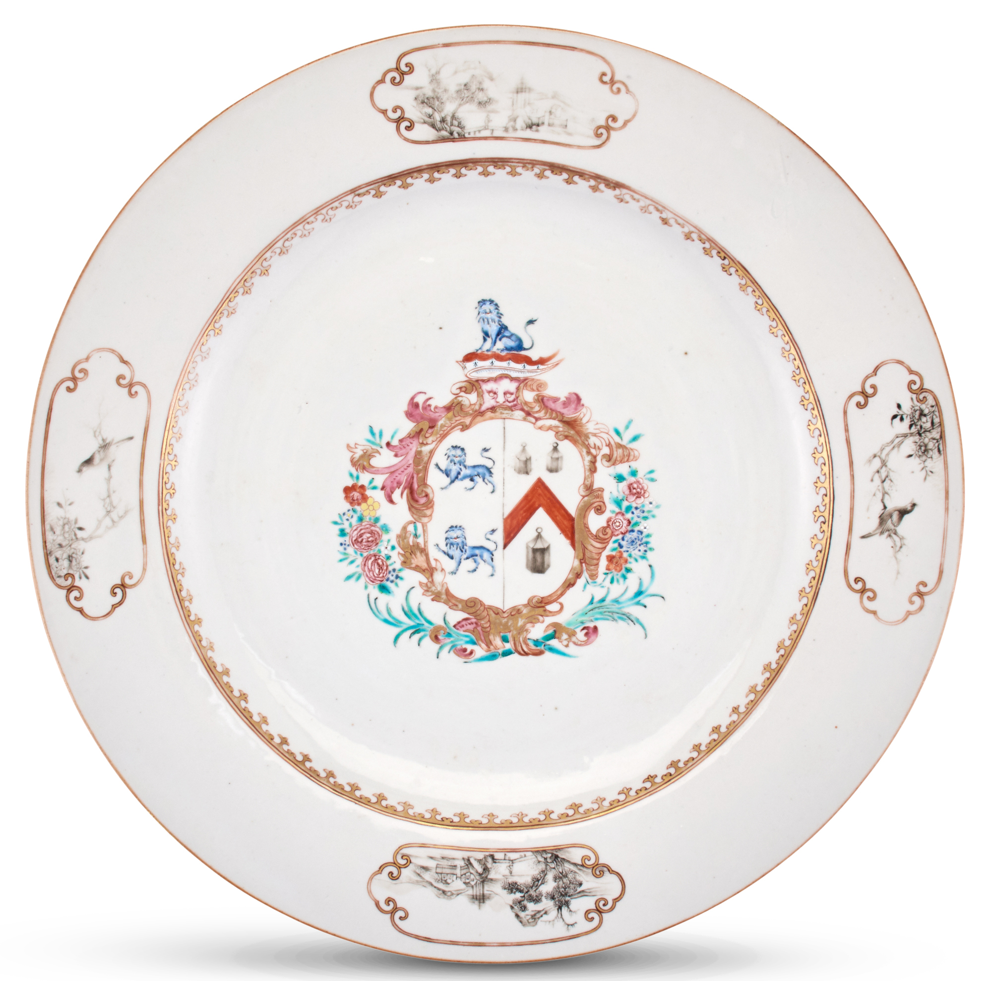 Lot image - A Chinese Export Porcelain Armorial Charger