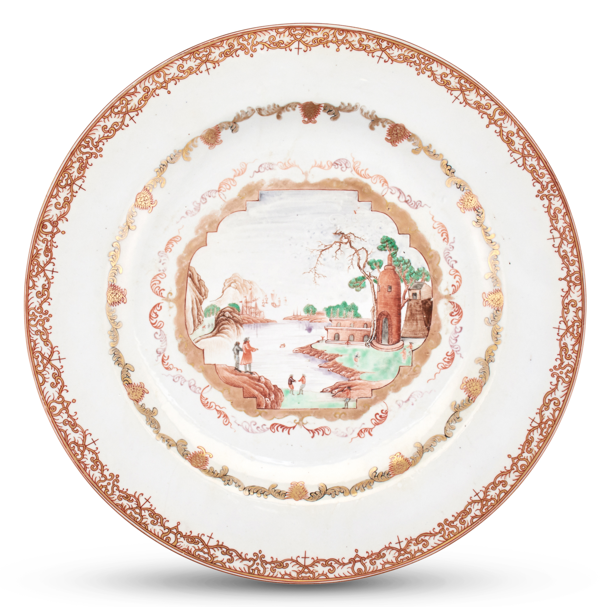 Lot image - A Chinese European-Subject Export Porcelain Charger