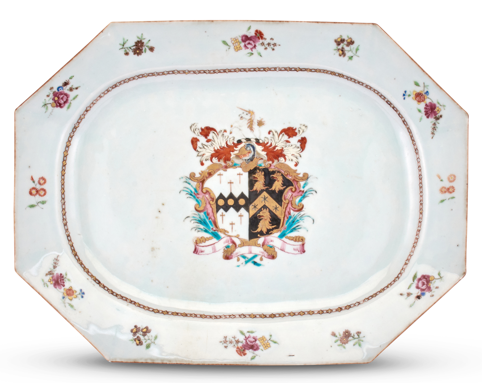 Lot image - A Chinese Armorial Export Porcelain Platter