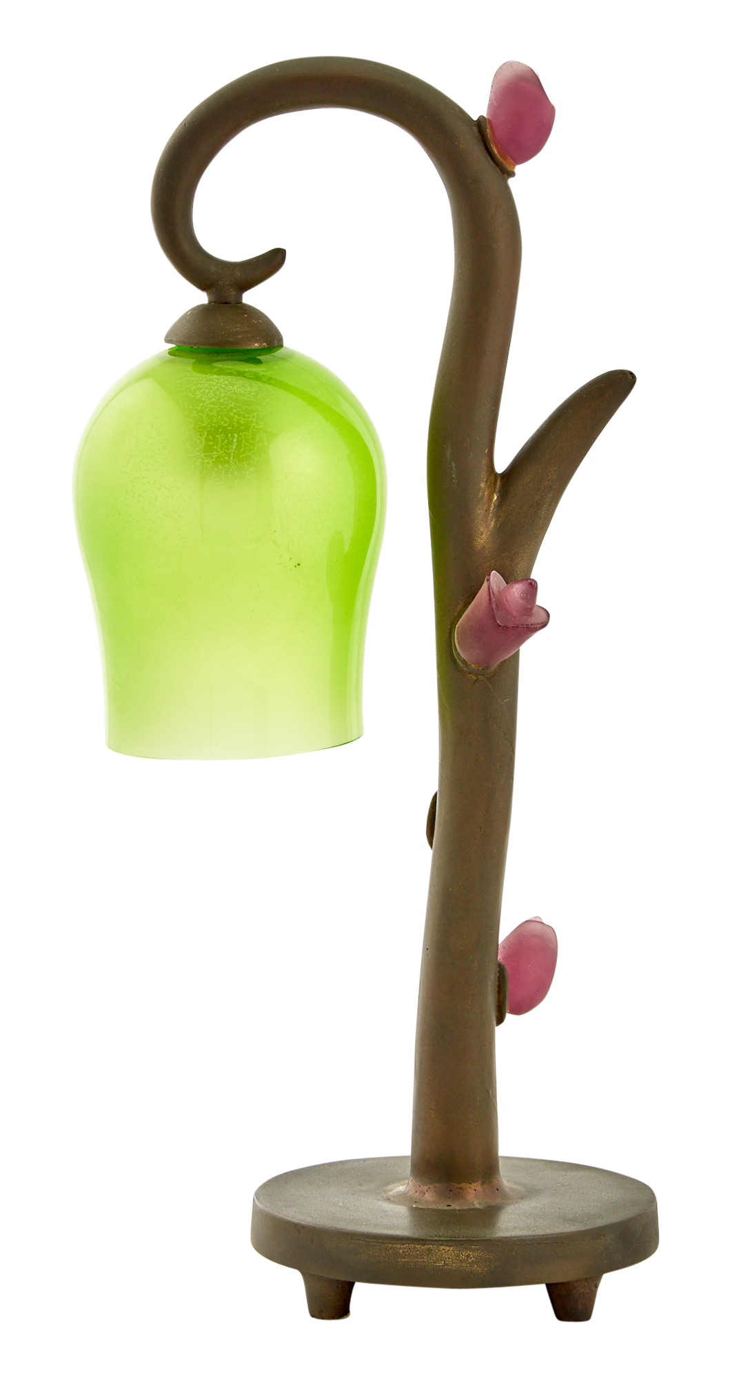 Lot image - Eric Schmitt (Schmidt) for Daum Patinated Metal and Glass Table Lamp