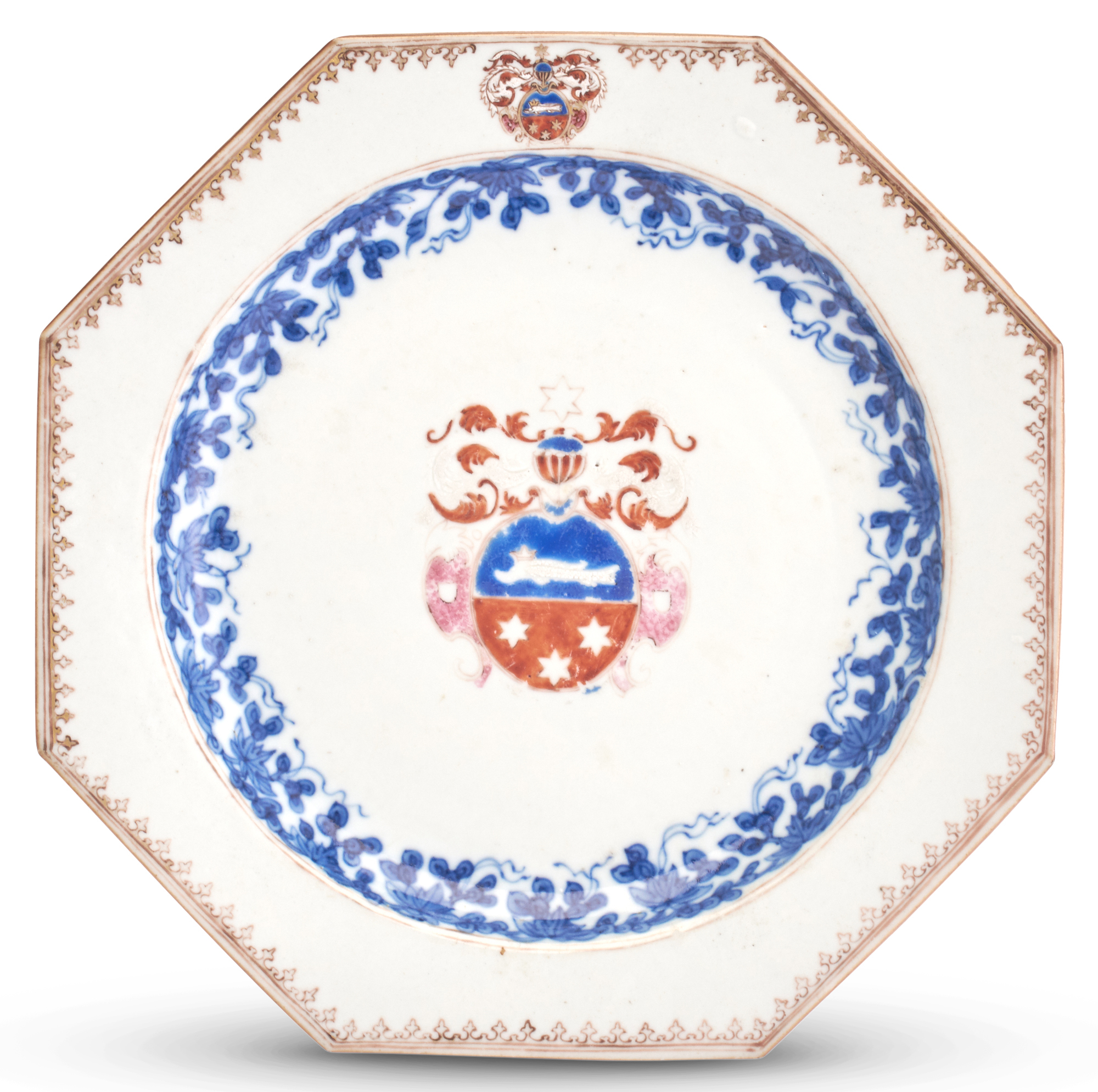 Lot image - A Chinese Export Porcelain Octagonal Plate