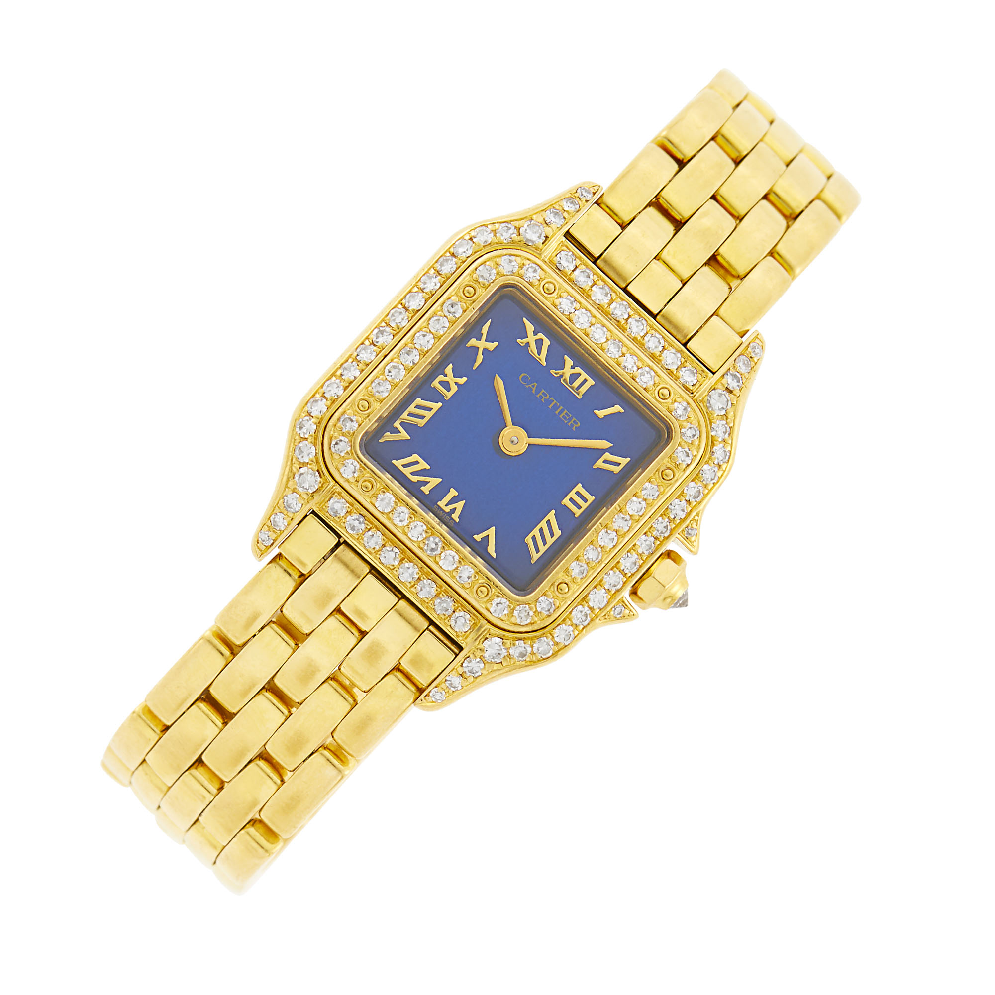 Lot image - Cartier Gold and Diamond Panthère Wristwatch, Ref. 1280
