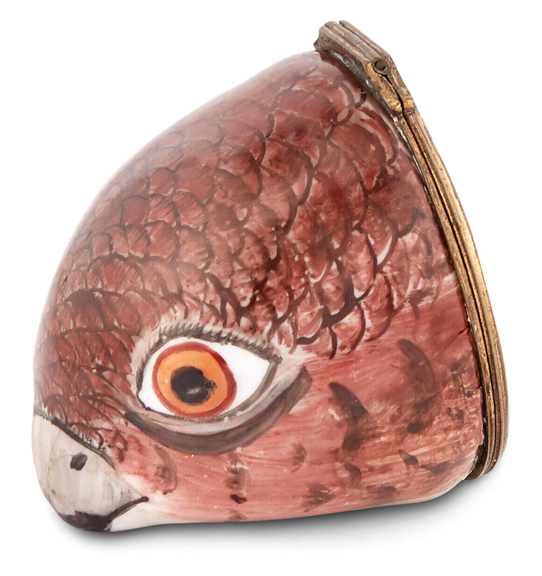 Lot image - English Enamel Hawks Head Patch Box