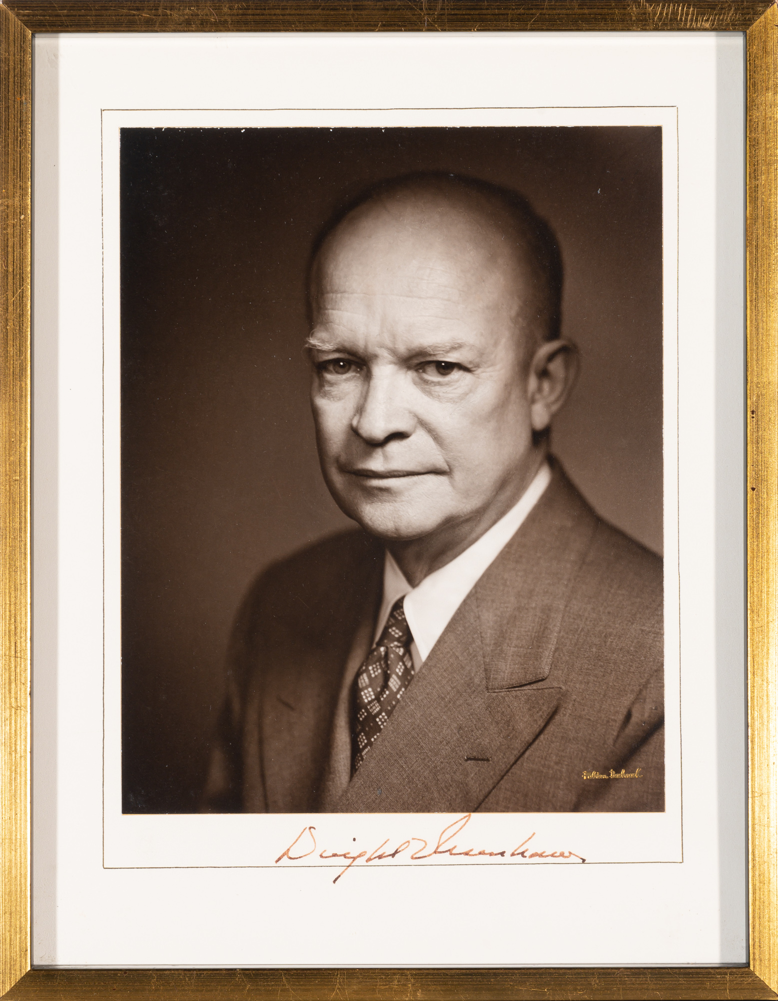 Lot image - EISENHOWER, DWIGHT D.  Signed photograph.