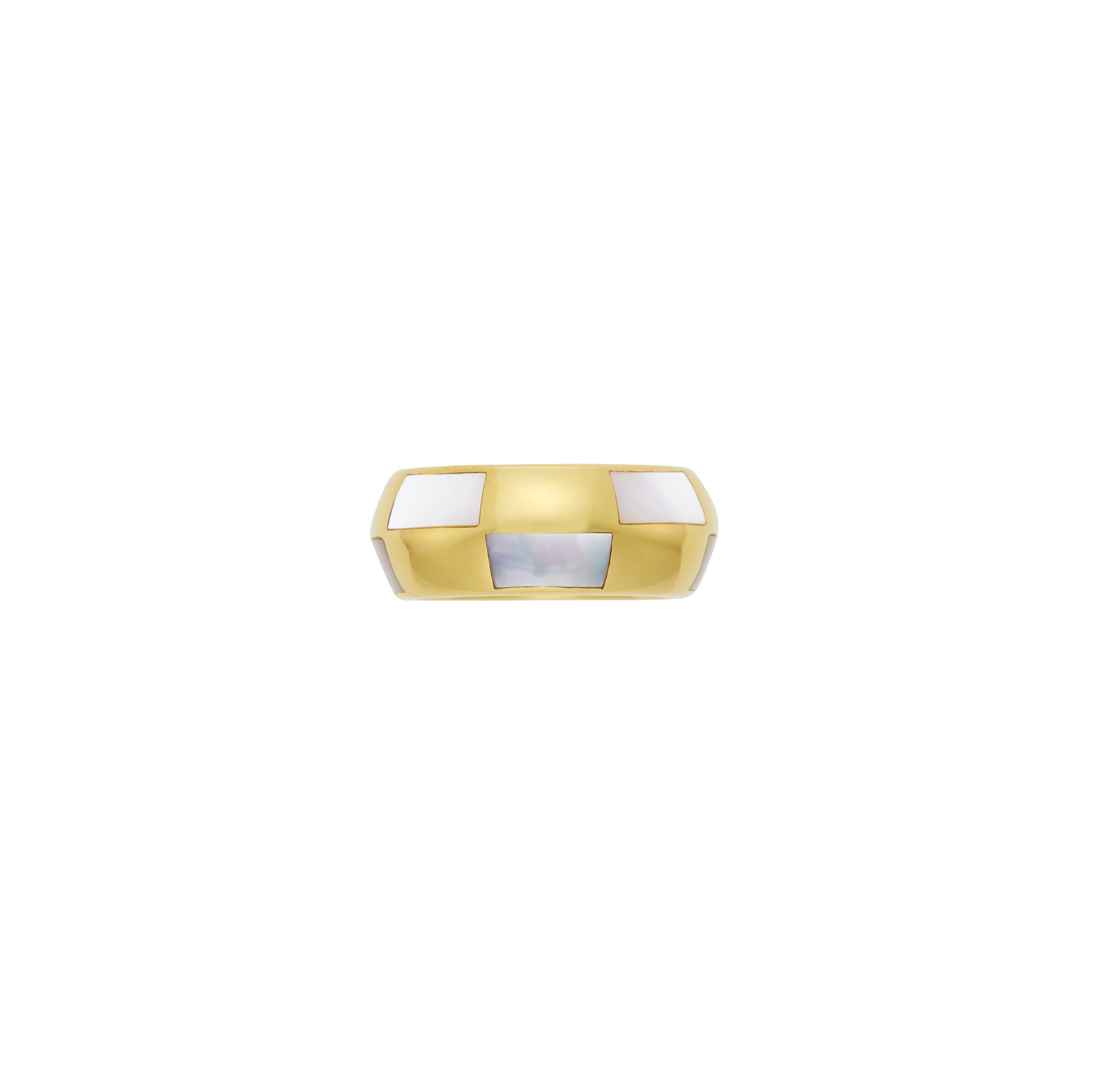 Lot image - Mauboussin Paris Gold and Mother-of-Pearl Band Ring