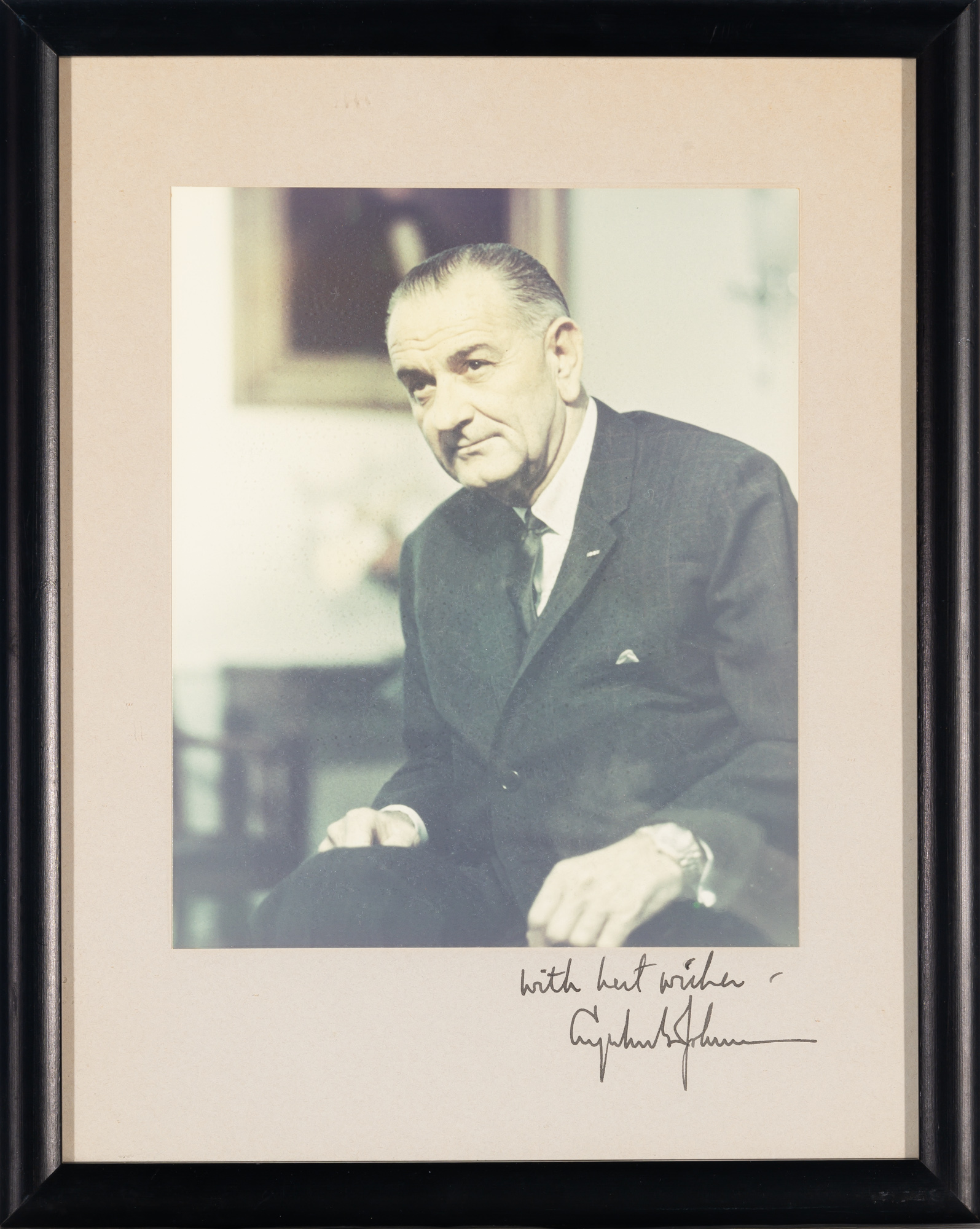 Lot image - JOHNSON, LYNDON BAINES  Signed photograph.