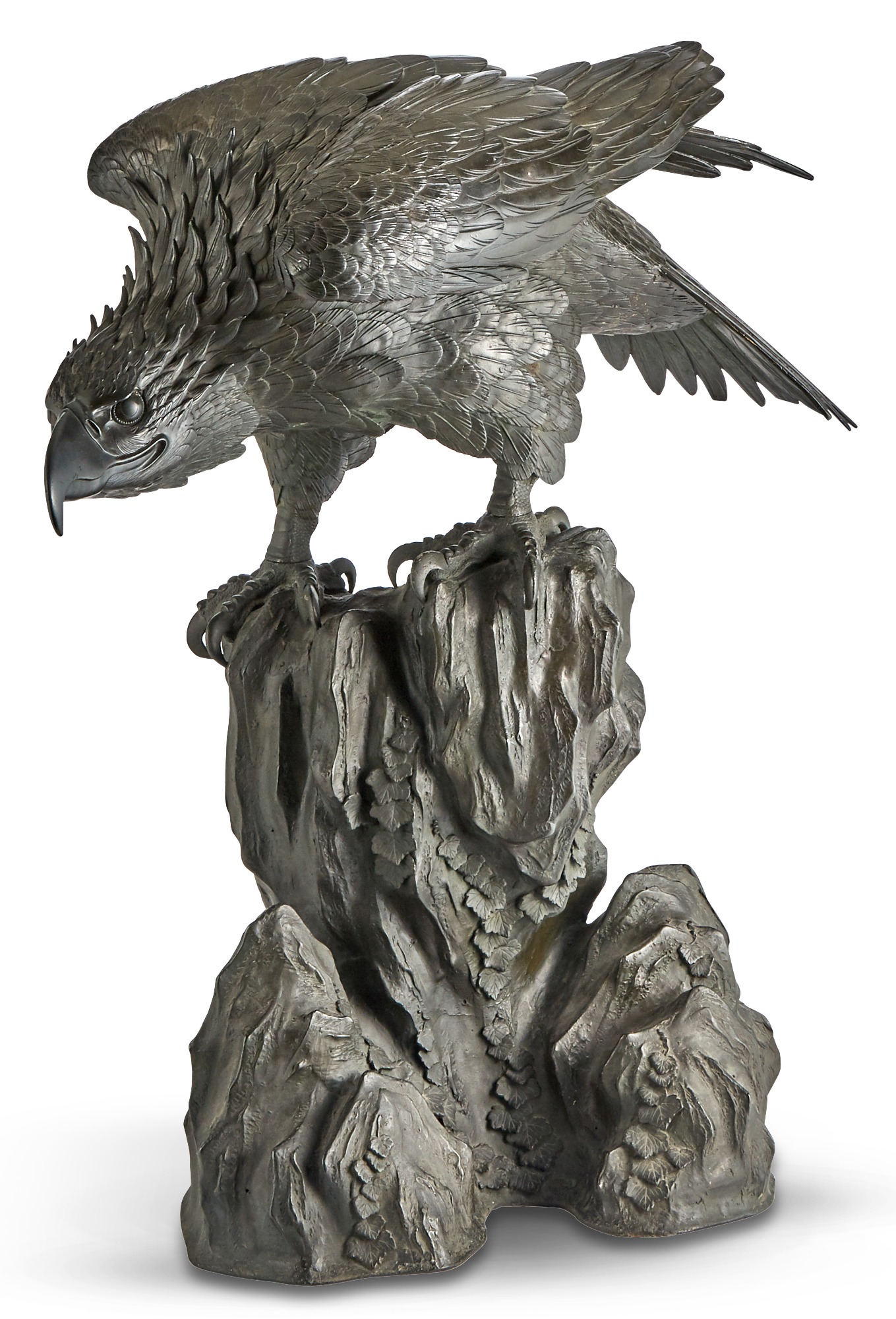Lot image - A Large Japanese Bronze Okimono of an Eagle
