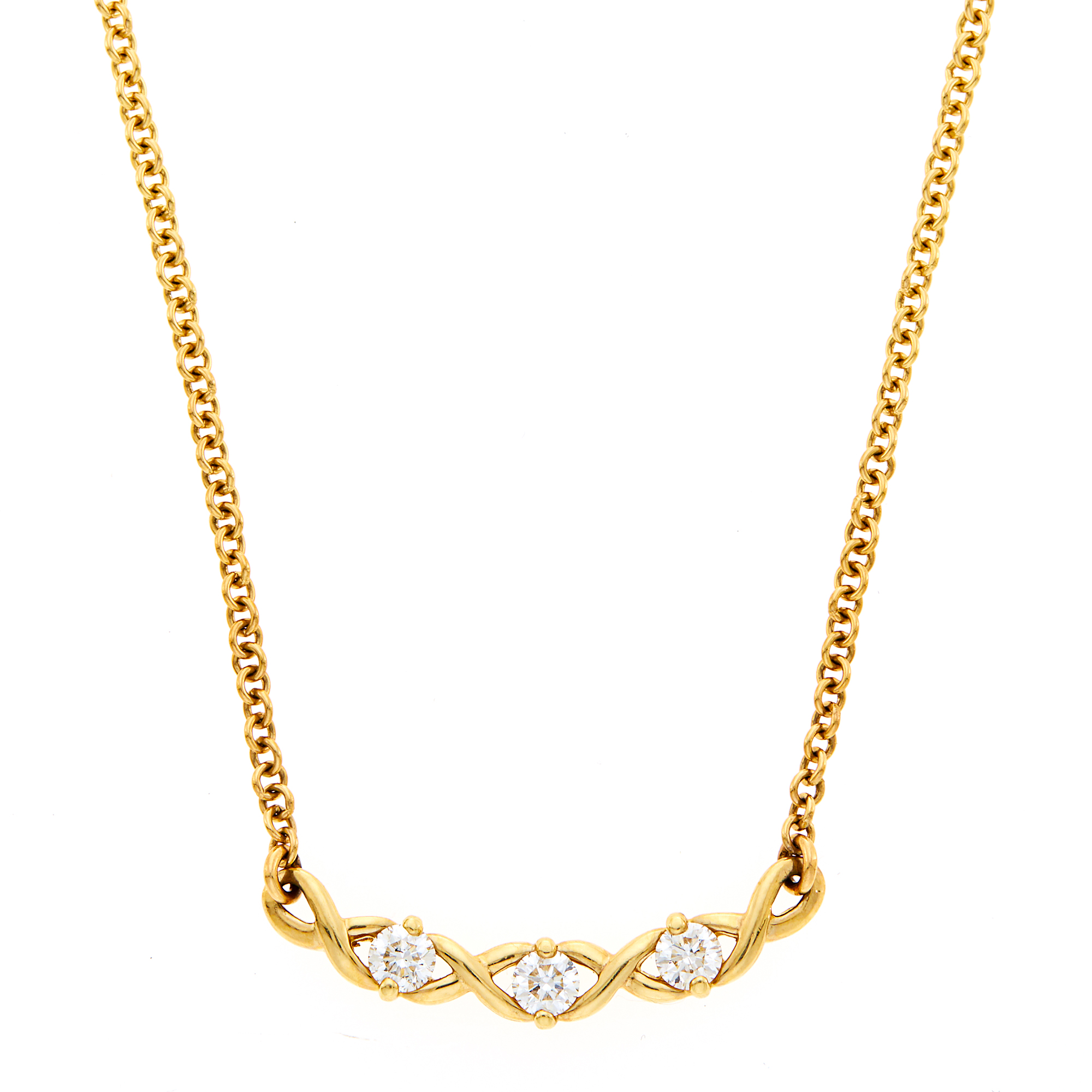 Lot image - Gold and Diamond Necklace
