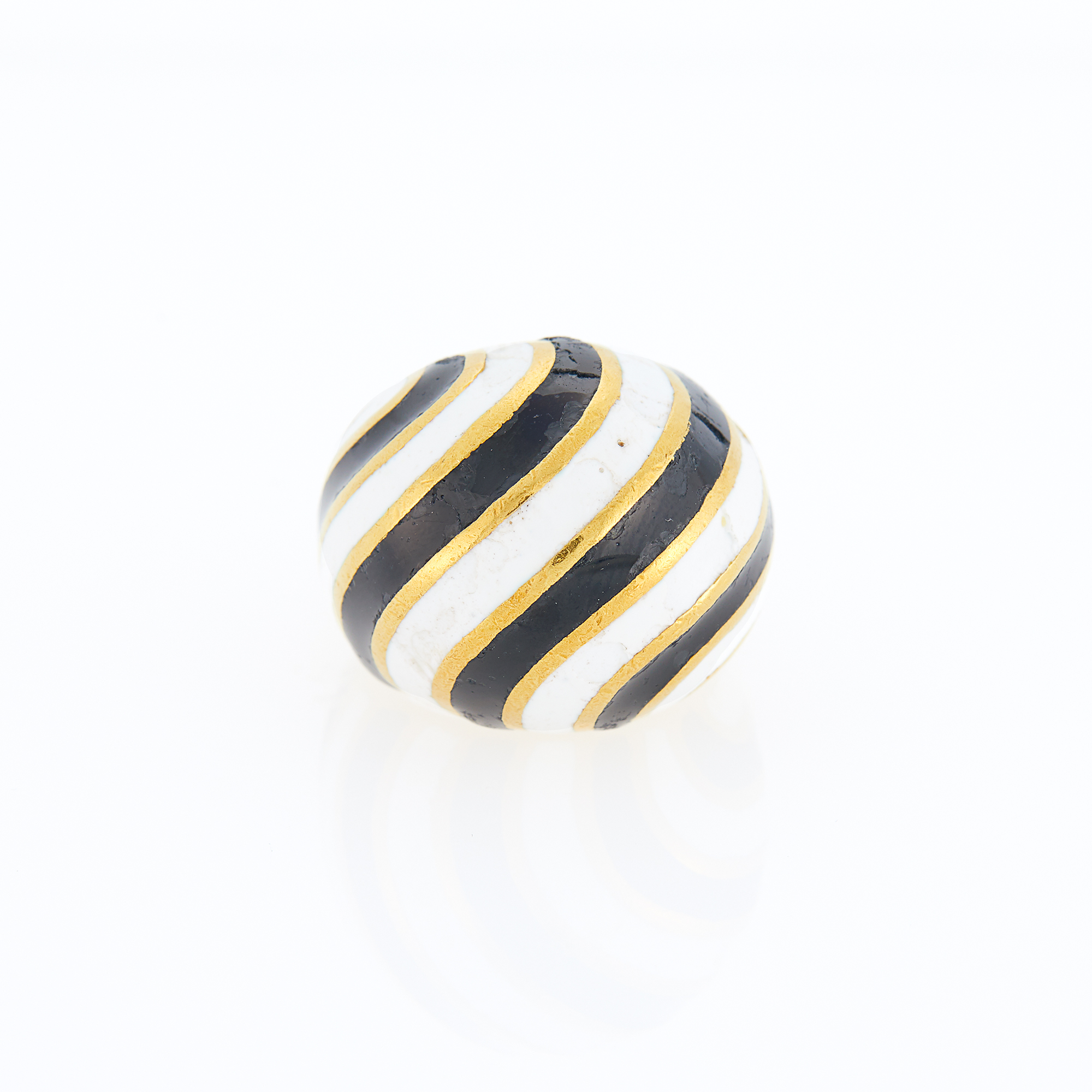Lot image - Boris LeBeau Gold and Enamel Dome Ring