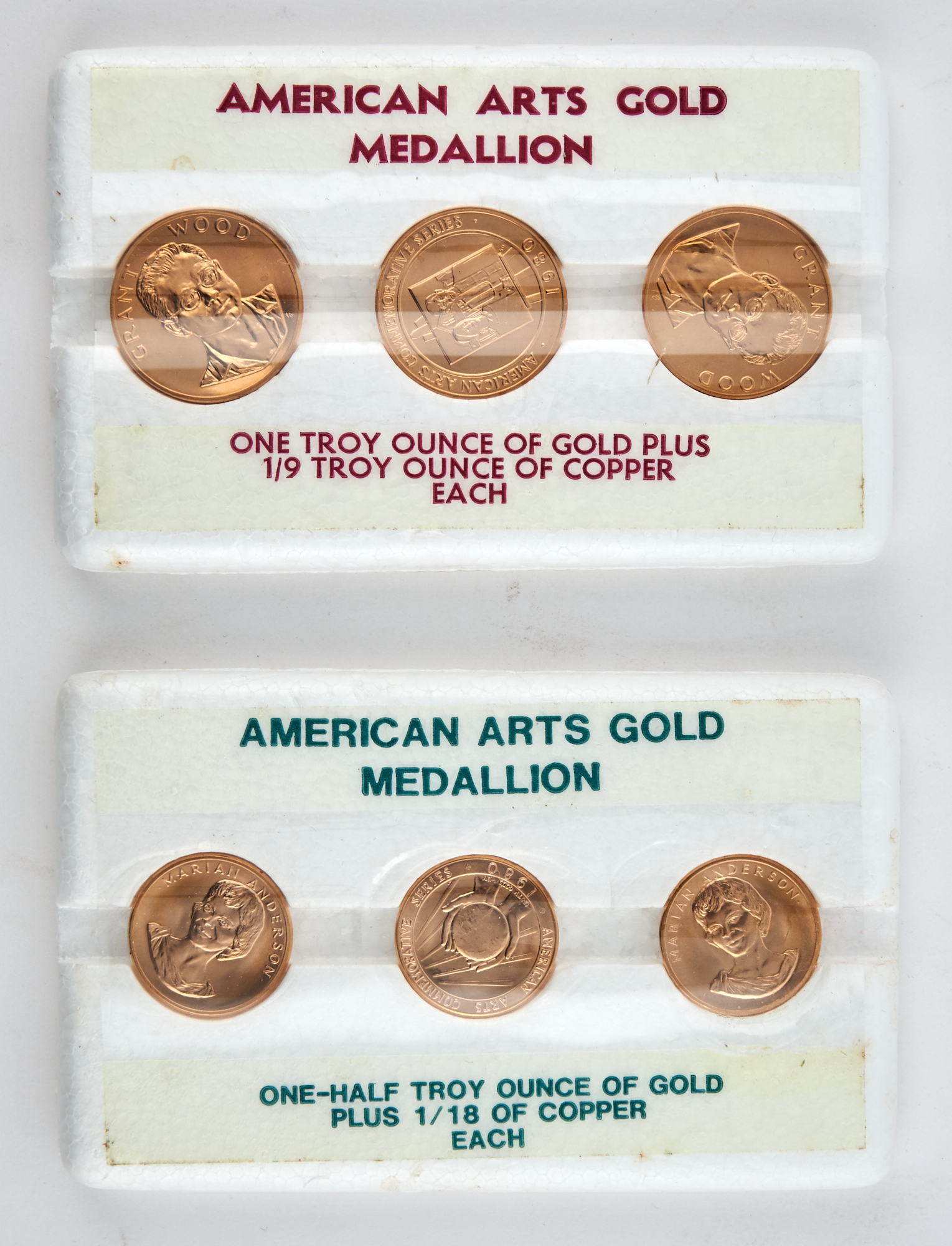 Lot image - American Arts Gold Medallions