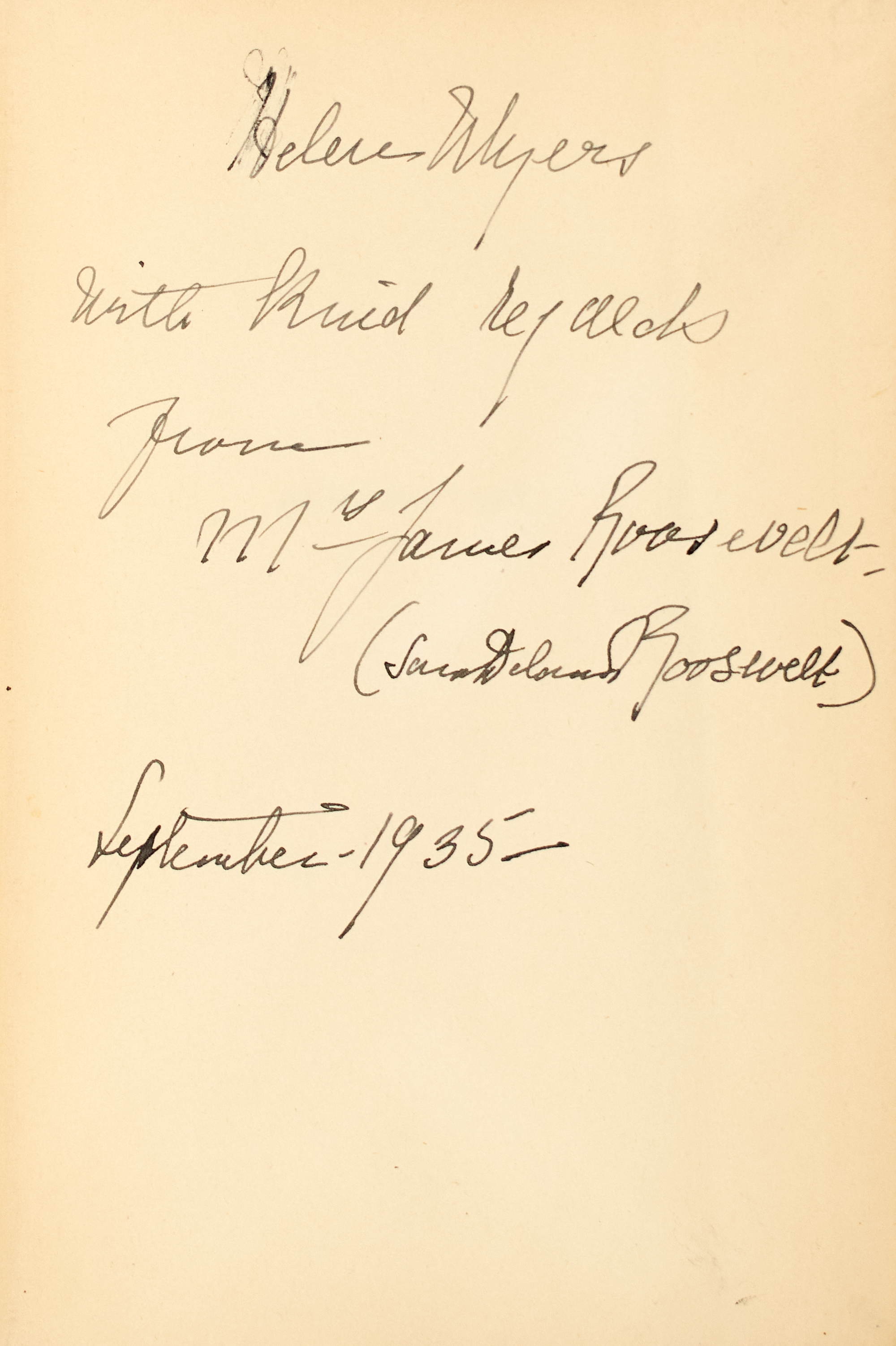 Lot image - [ROOSEVELT, ELEANOR]  KLEEMAN, RITA HALLE. Gracious Lady. The Life of Sara Delano Roosevelt.