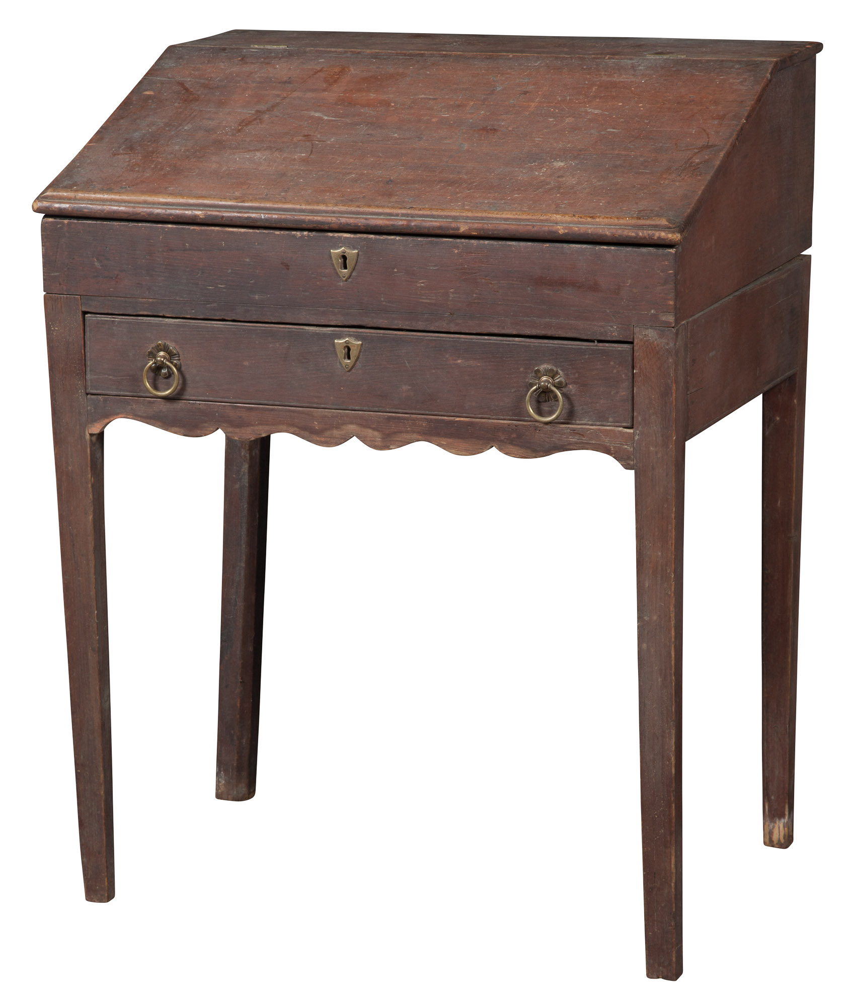 Lot image - Continental Painted Slant-Front Desk on Stand