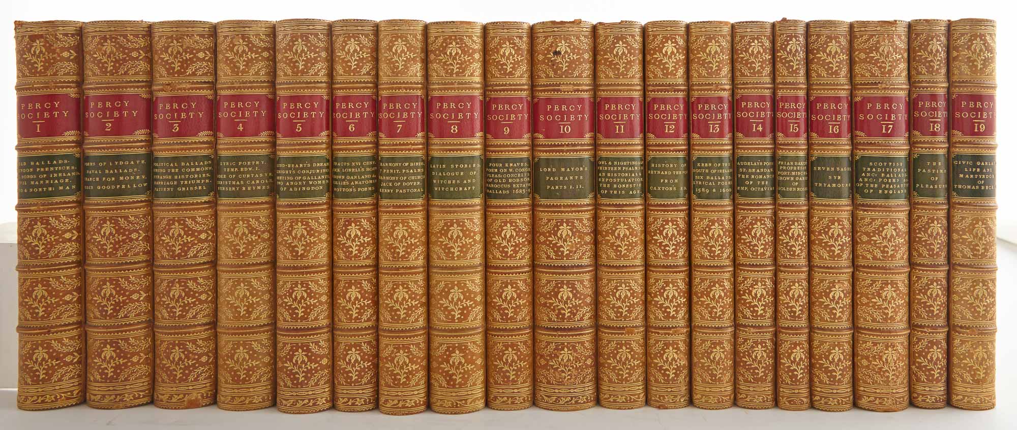 Lot image - [LIBRARY SET-CLASSICS]  Multi-volume sets of classic English works from the Percy Society and the Warton Club.