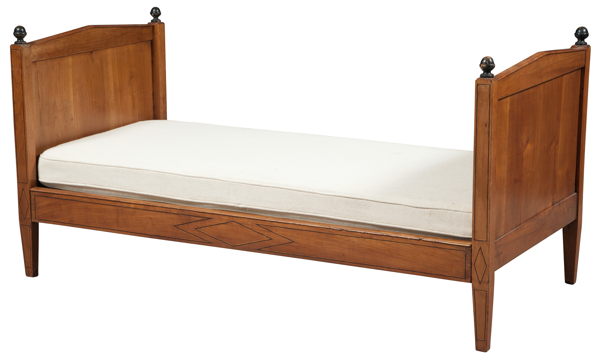 Lot image - Continental Inlaid Cherry and Part-Ebonized Day Bed