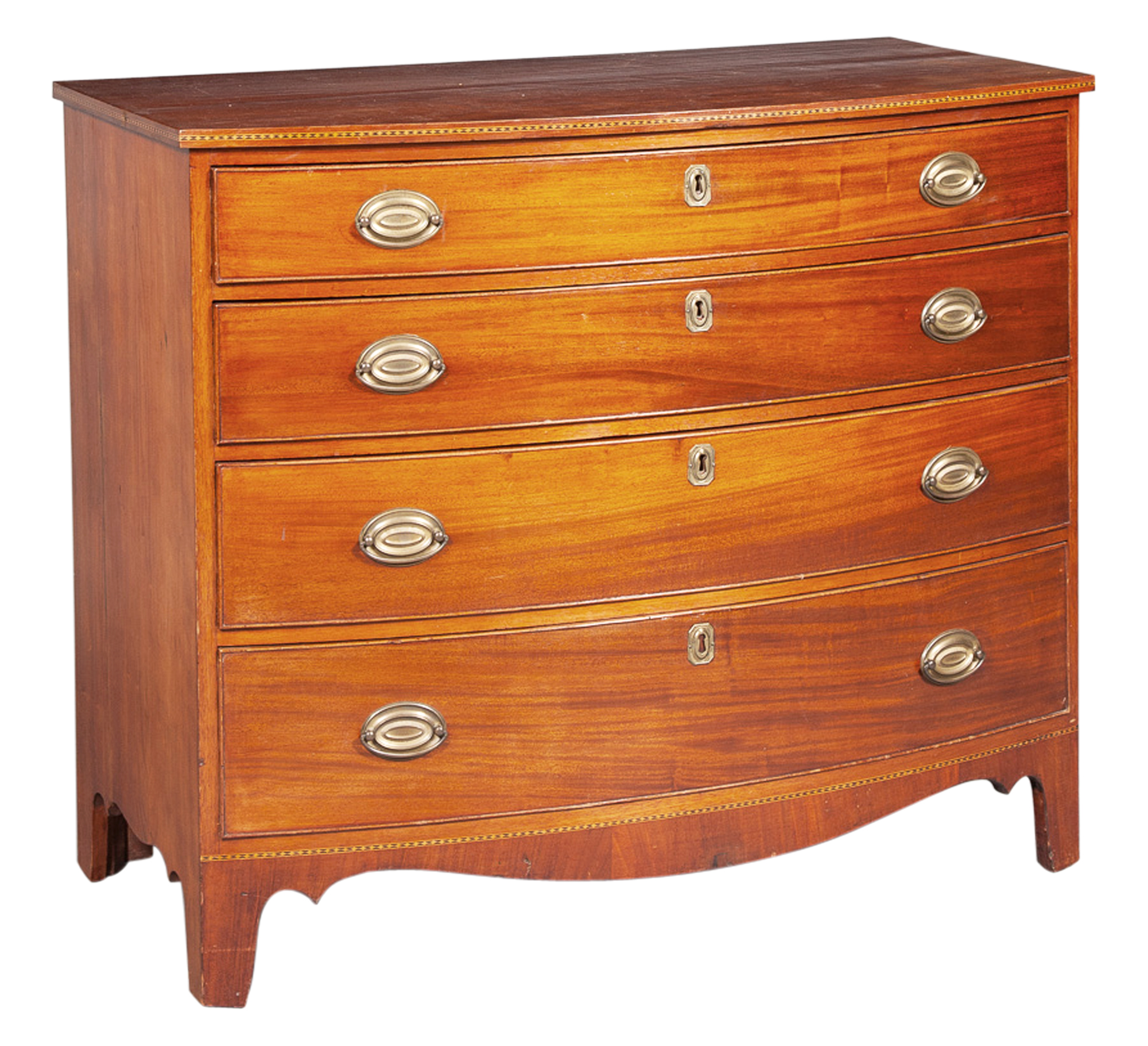 Lot image - Federal Inlaid Mahogany Bowfront Chest of Drawers