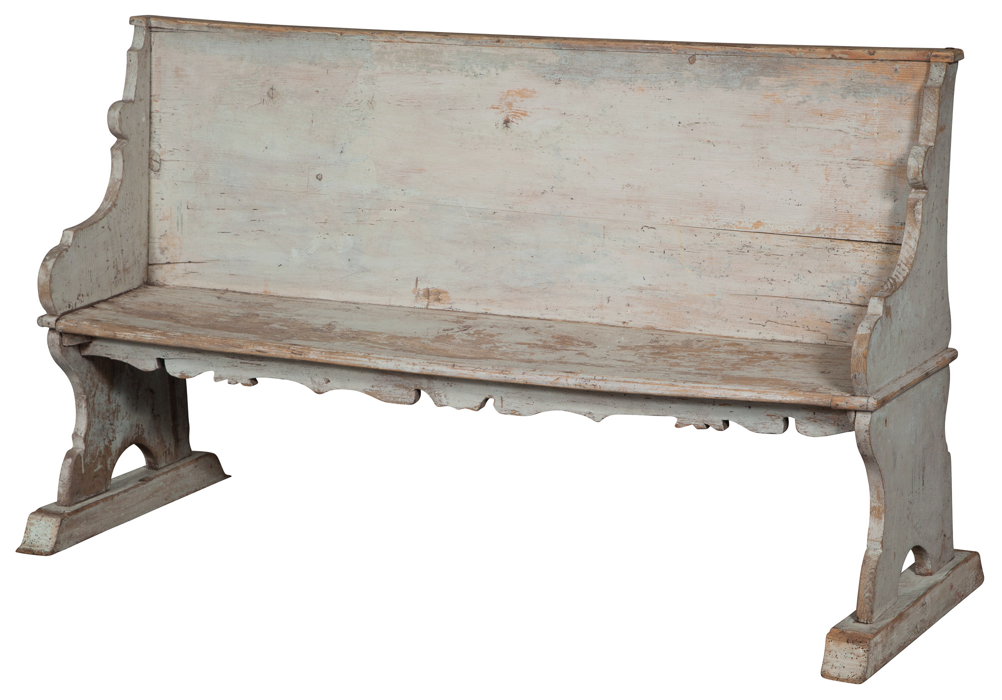 Lot image - Northern European Grey-Painted Bench