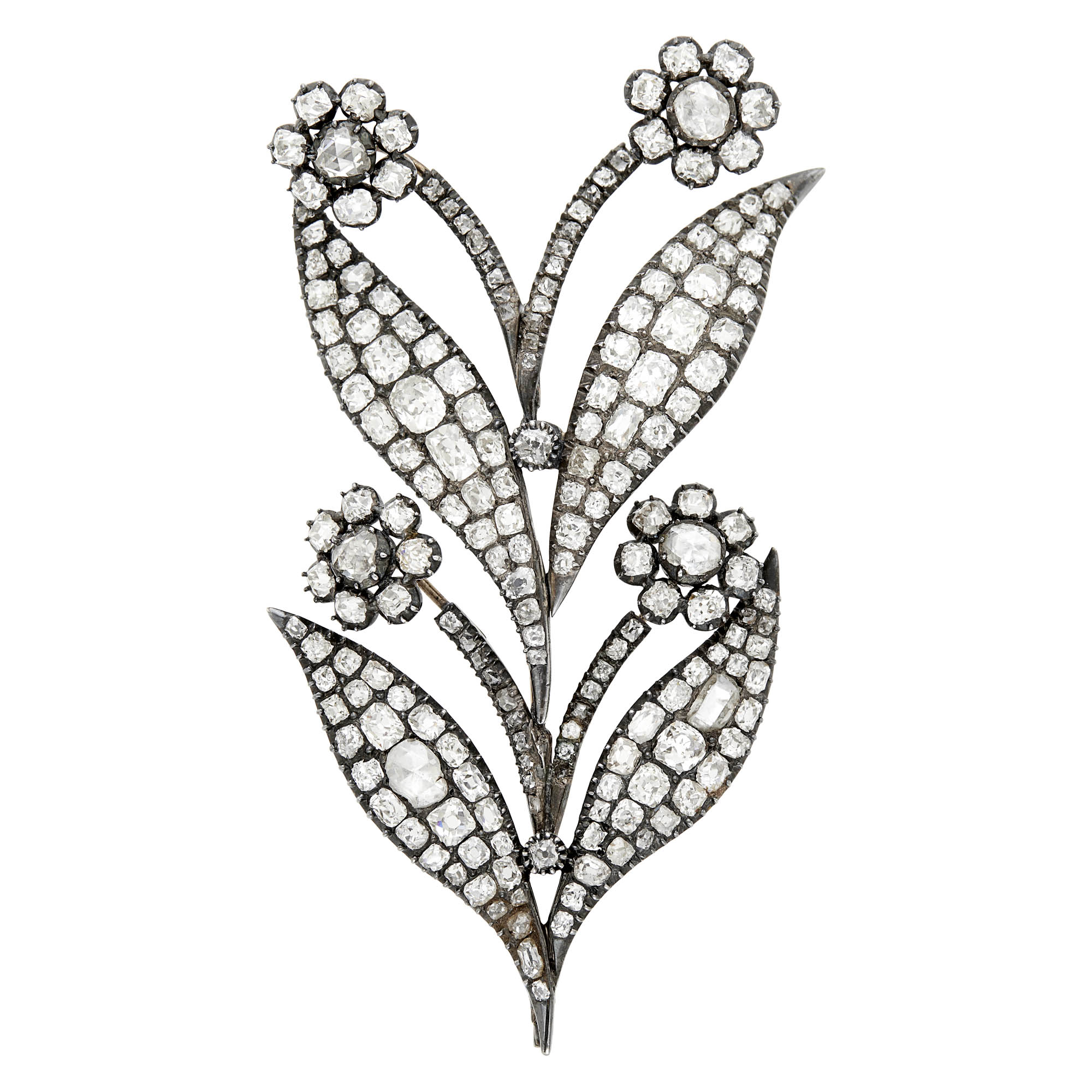 Lot image - Silver, Gold and Diamond Brooch