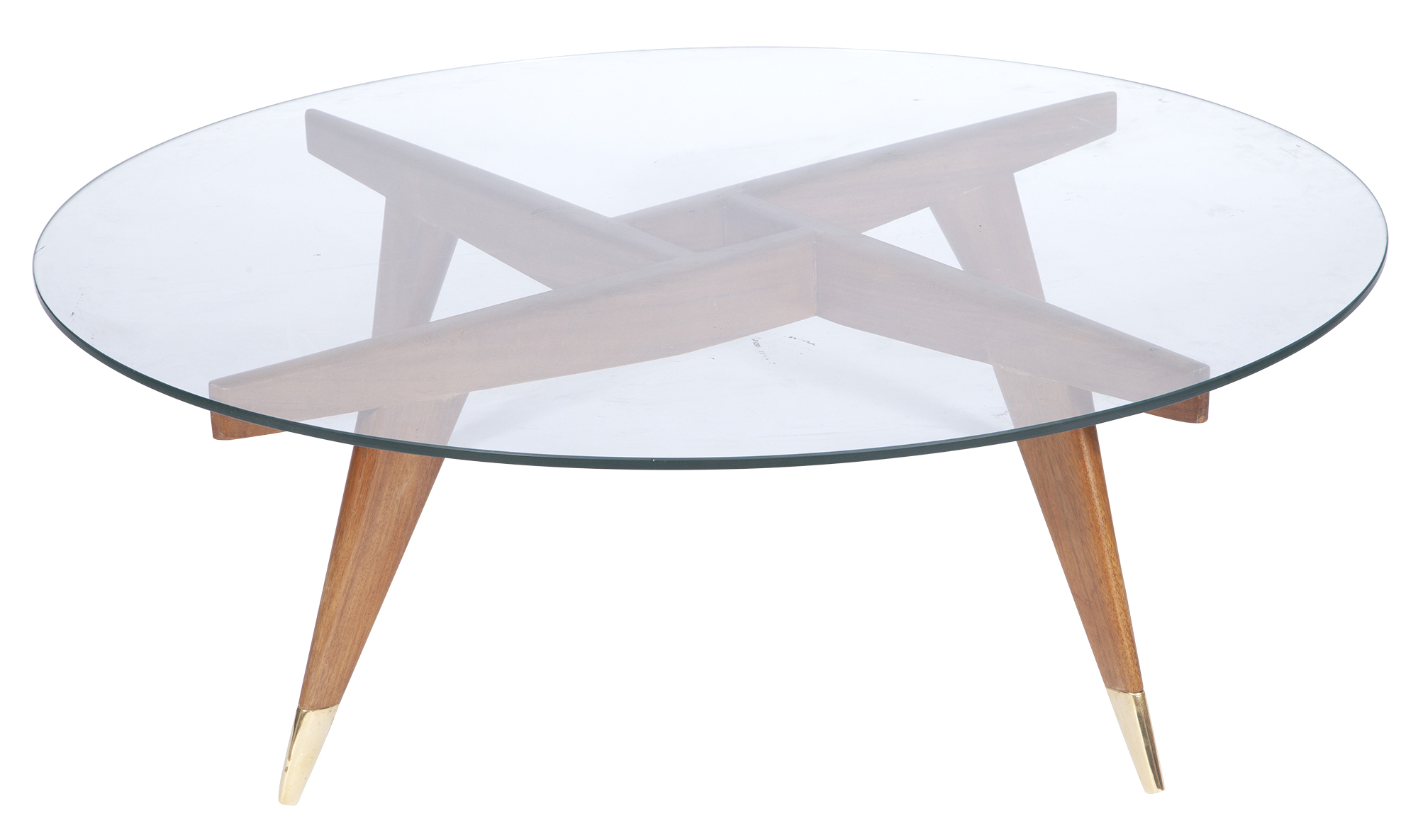 Lot image - Gio Ponti Walnut, Glass and Brass Model 1101