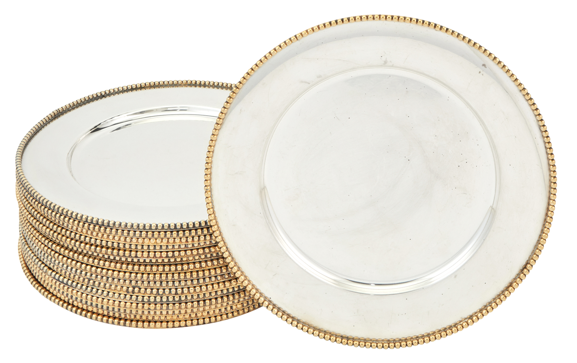 Lot image - Set of Sixteen Silver Plated Chargers