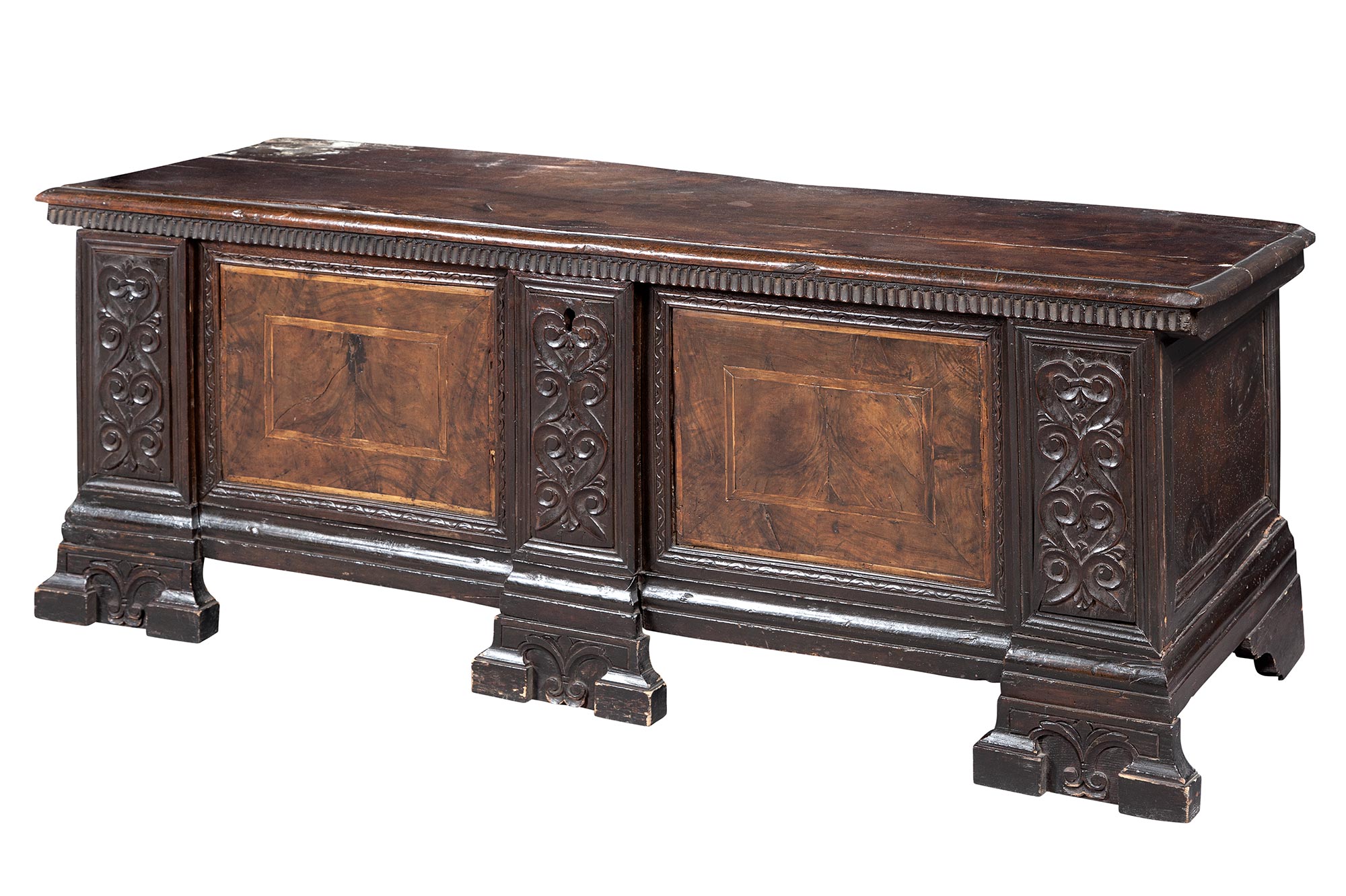 Lot image - Italian Inlaid Walnut Cassone