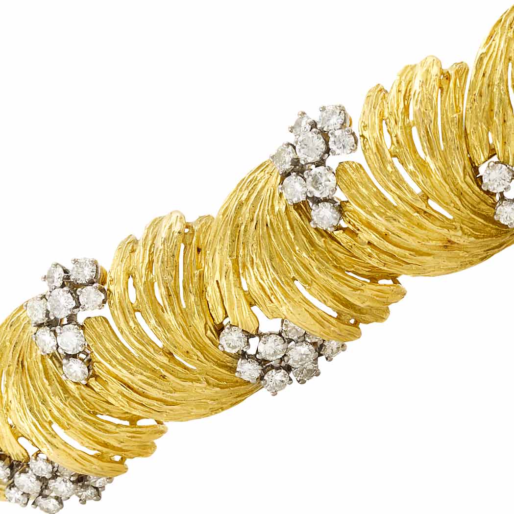Lot image - Two-Color Gold and Diamond Bracelet