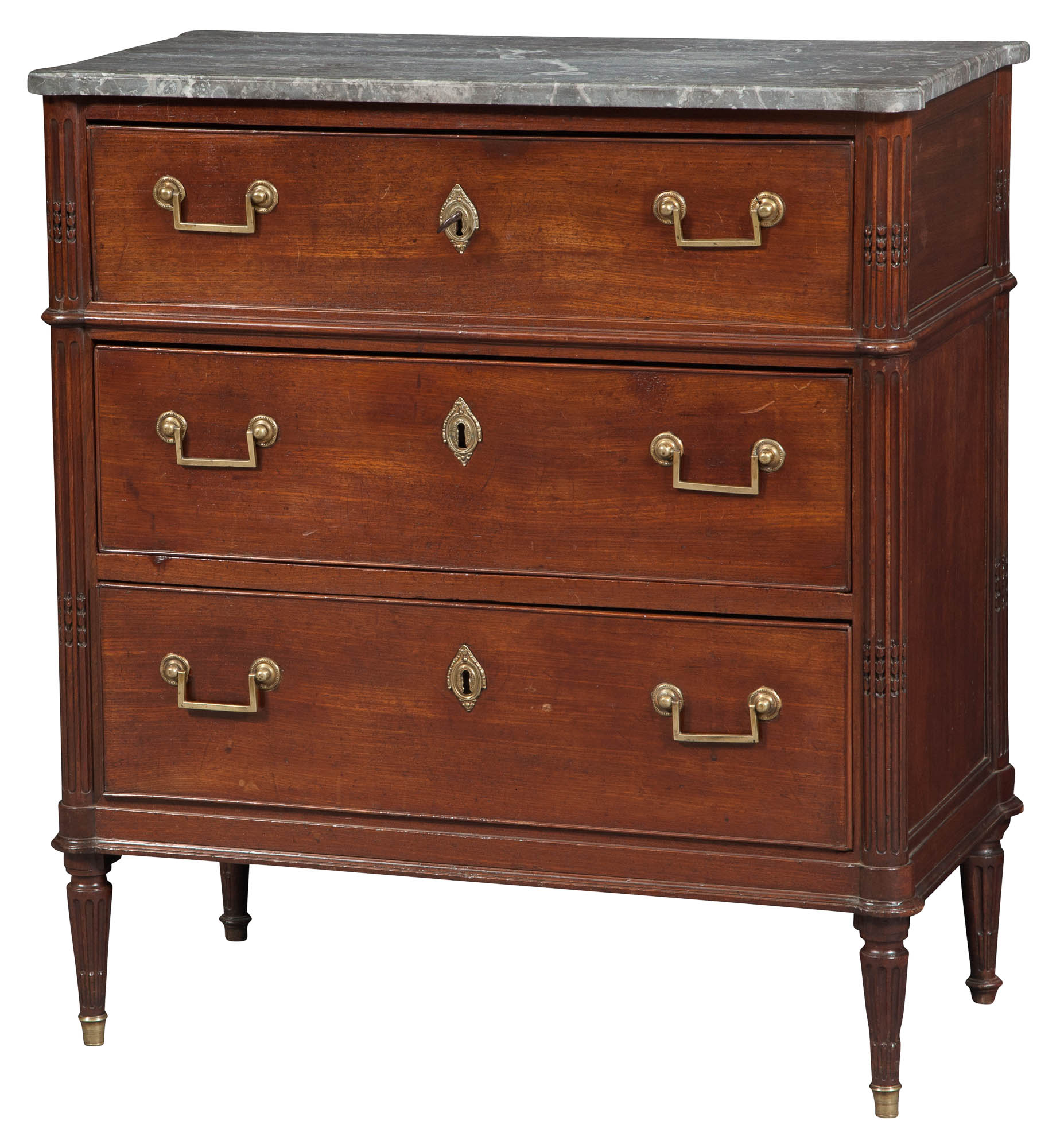 Lot image - Louis XVI Mahogany Secretaire/Commode