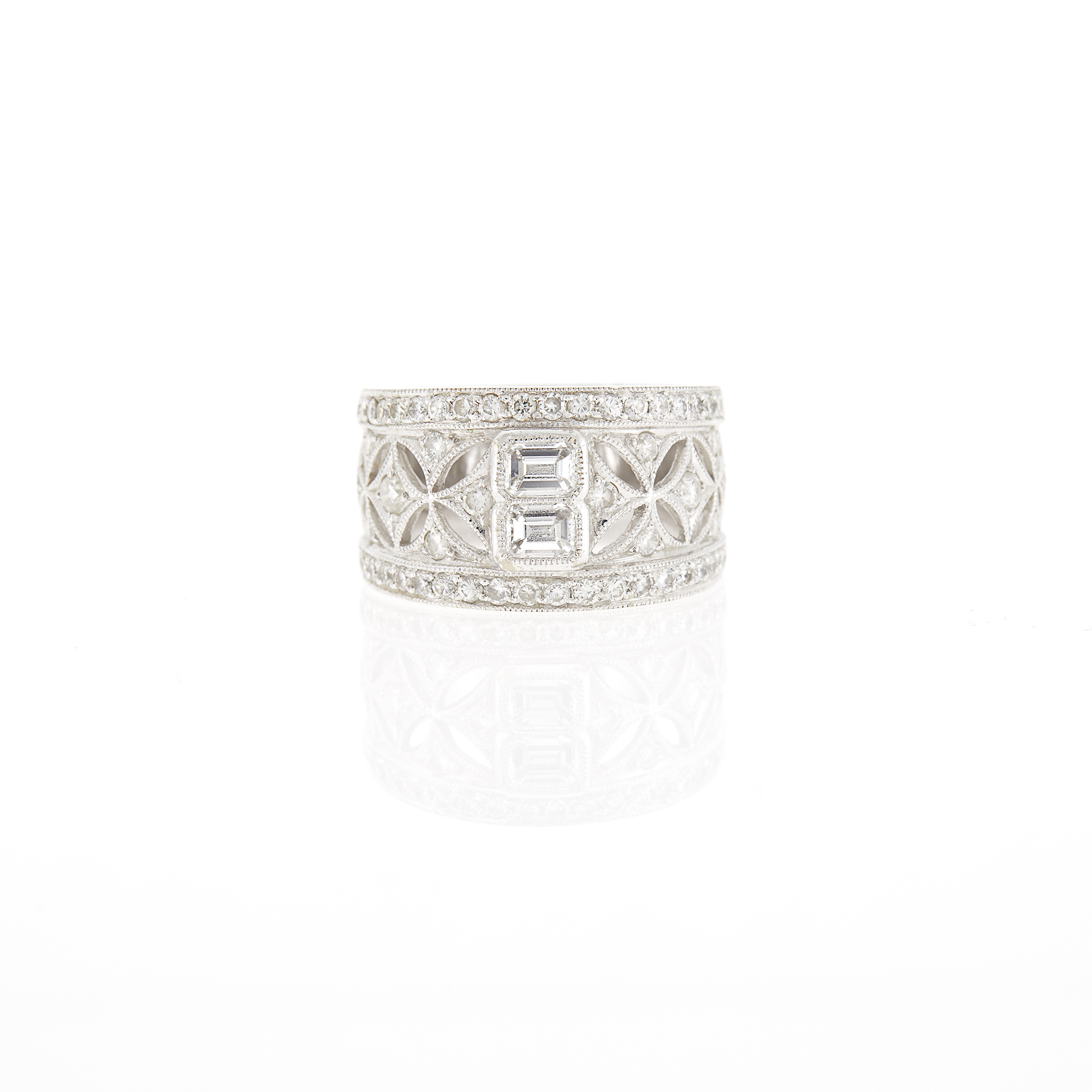Lot image - White Gold and Diamond Band Ring