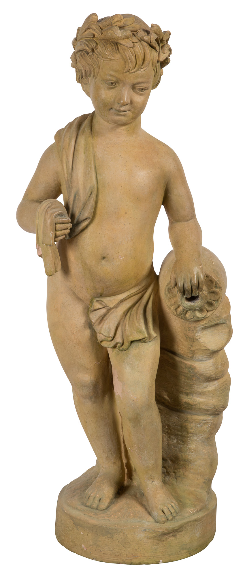 Lot image - Painted Terracotta Figure of a Boy