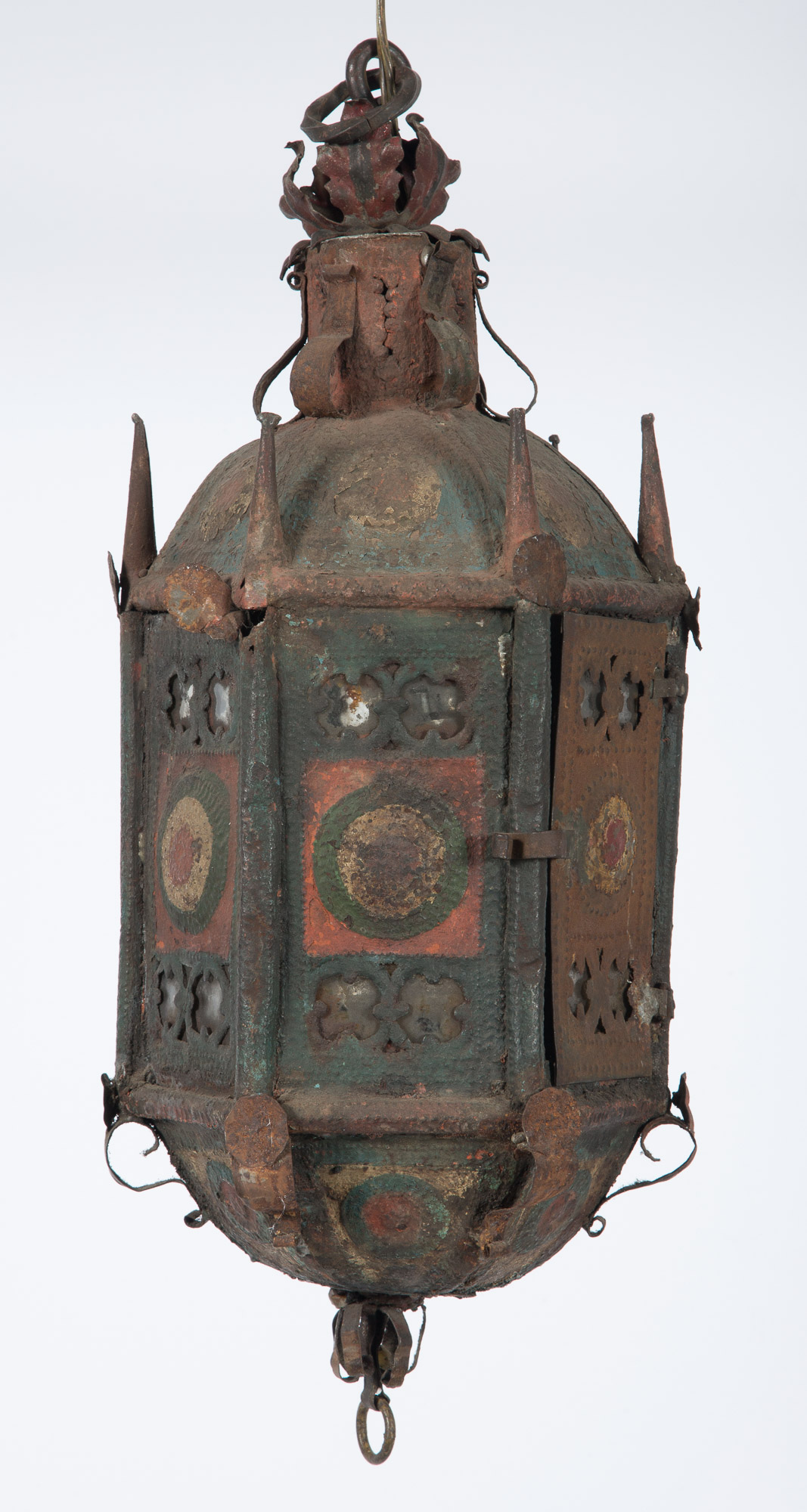 Lot image - Continental Tole Painted Lantern