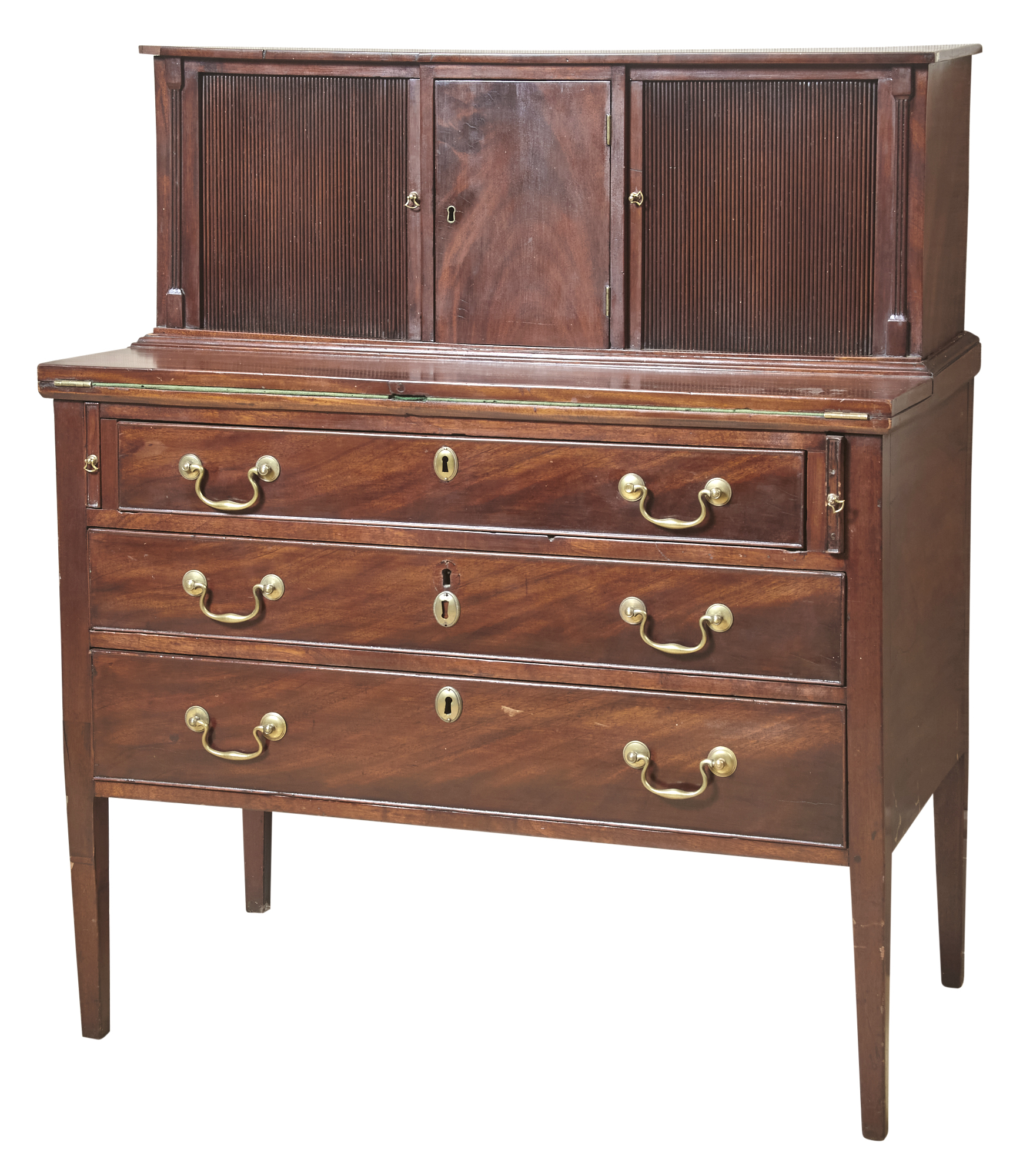 Lot image - Federal Mahogany Tambour Secretary Desk