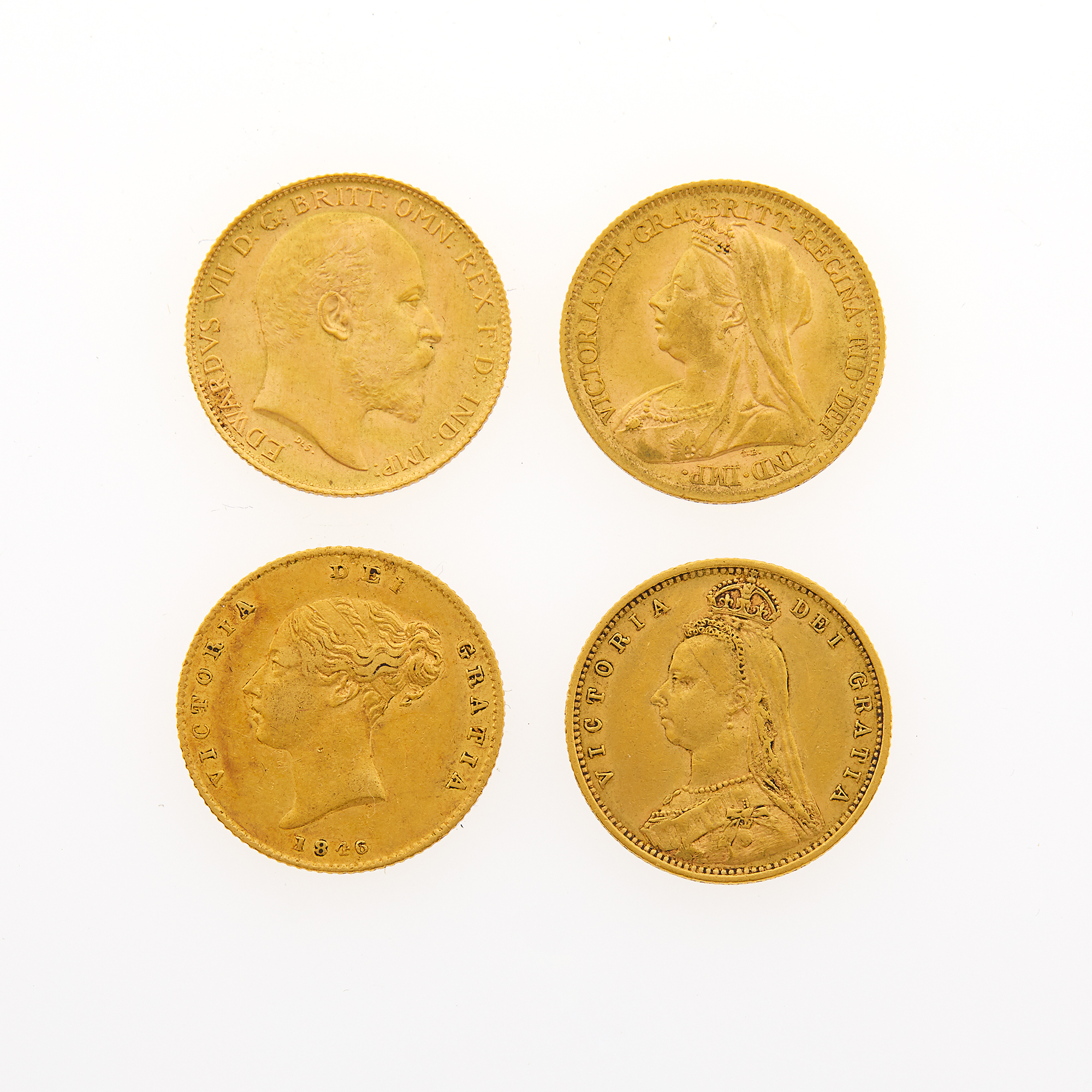 Lot image - Great Britain Four Half Sovereigns
