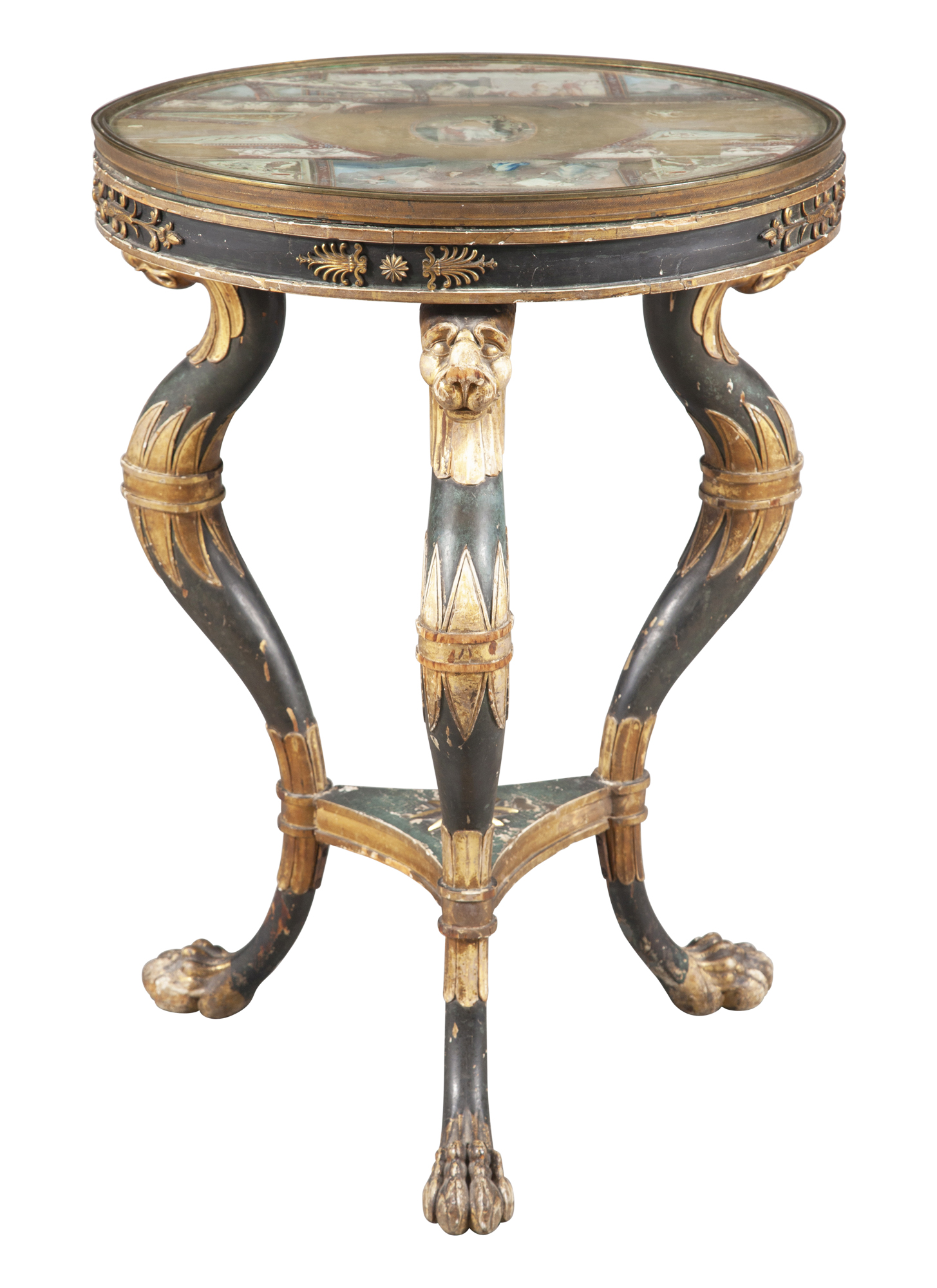 Lot image - Regency Painted and Parcel-Gilt Guéridon